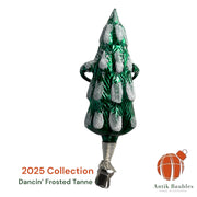 Free Blown Clip “ Dancin’ Frosted Tanne ”Christmas Clip Ornament