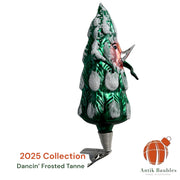 Free Blown Clip “ Dancin’ Frosted Tanne ”Christmas Clip Ornament