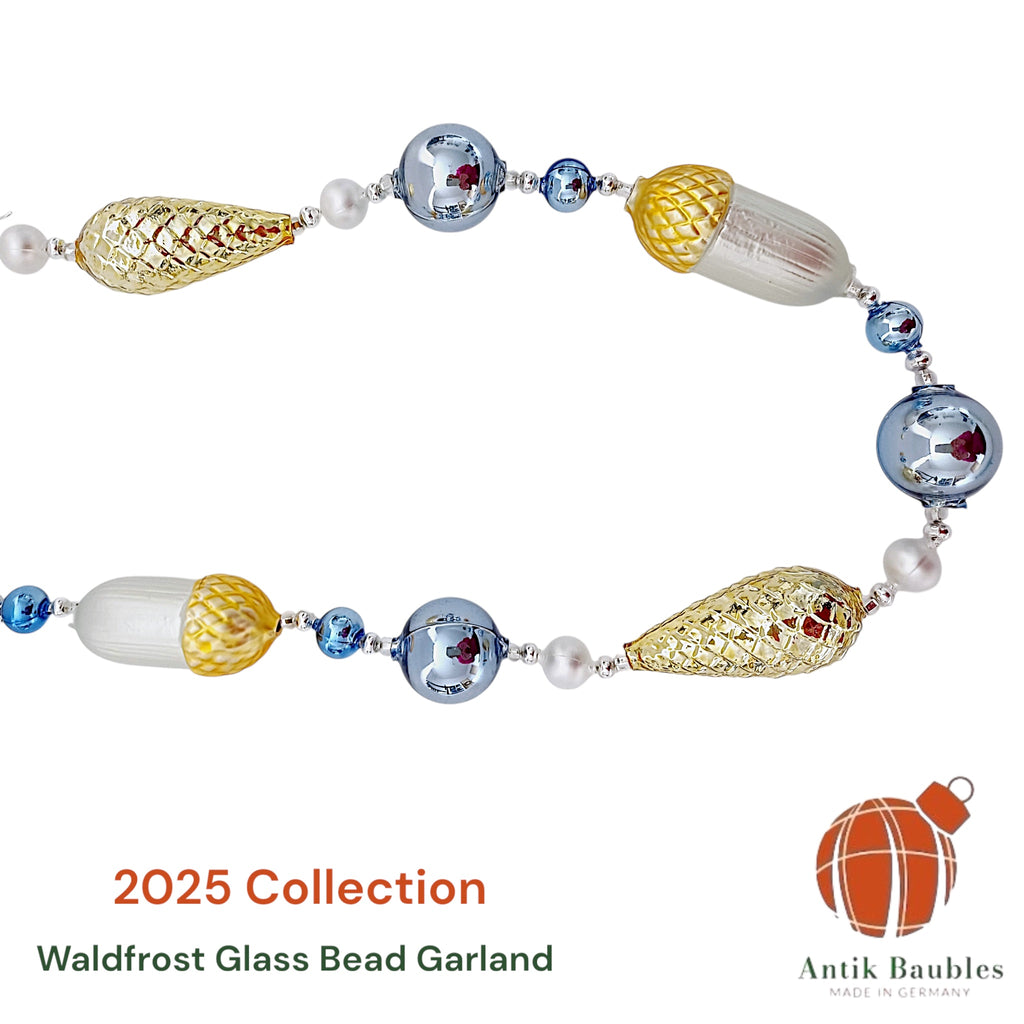 Waldfrost Glass Bead Garland  | 6 feet - Antik Baubles Christmas Ornament