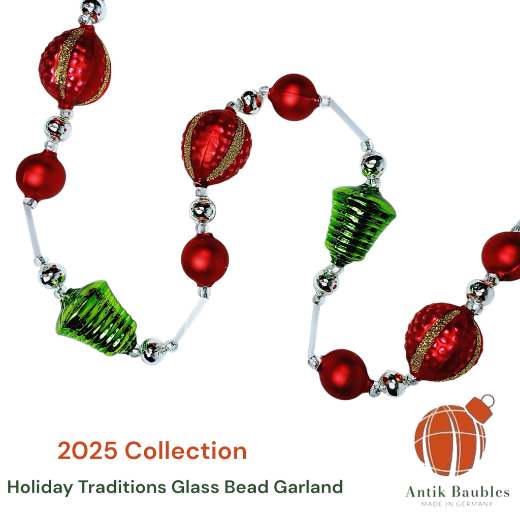 Holiday Traditions Glass Bead Garland  | 6 feet - Antik Baubles Christmas Ornament