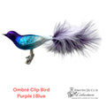 Hombre Glass bird Clip Purple/Blue Christmas Ornament