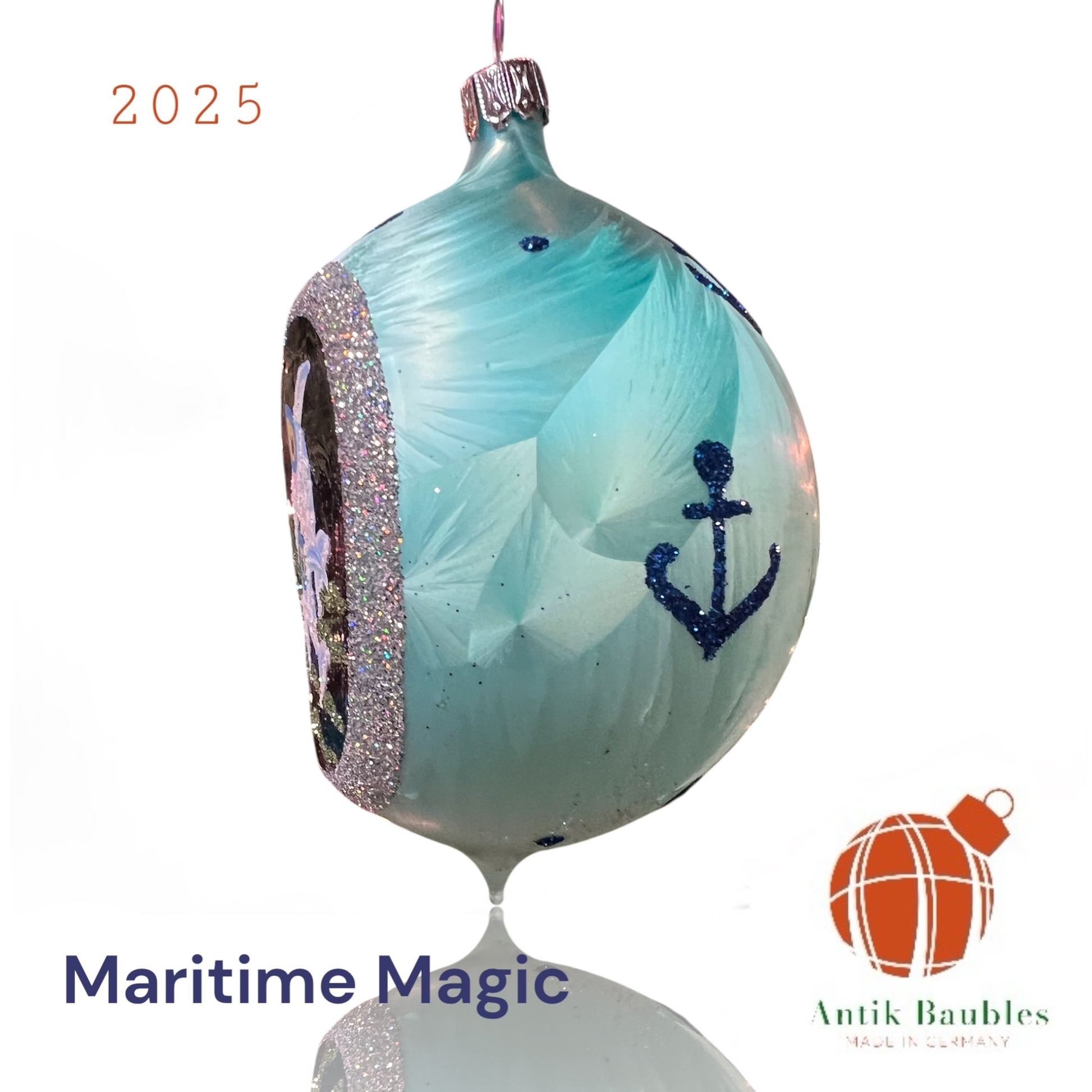 Maritime Magic Fish 3.25 in Tear Drop- Antik Baubles Exclusive Christmas Ornament