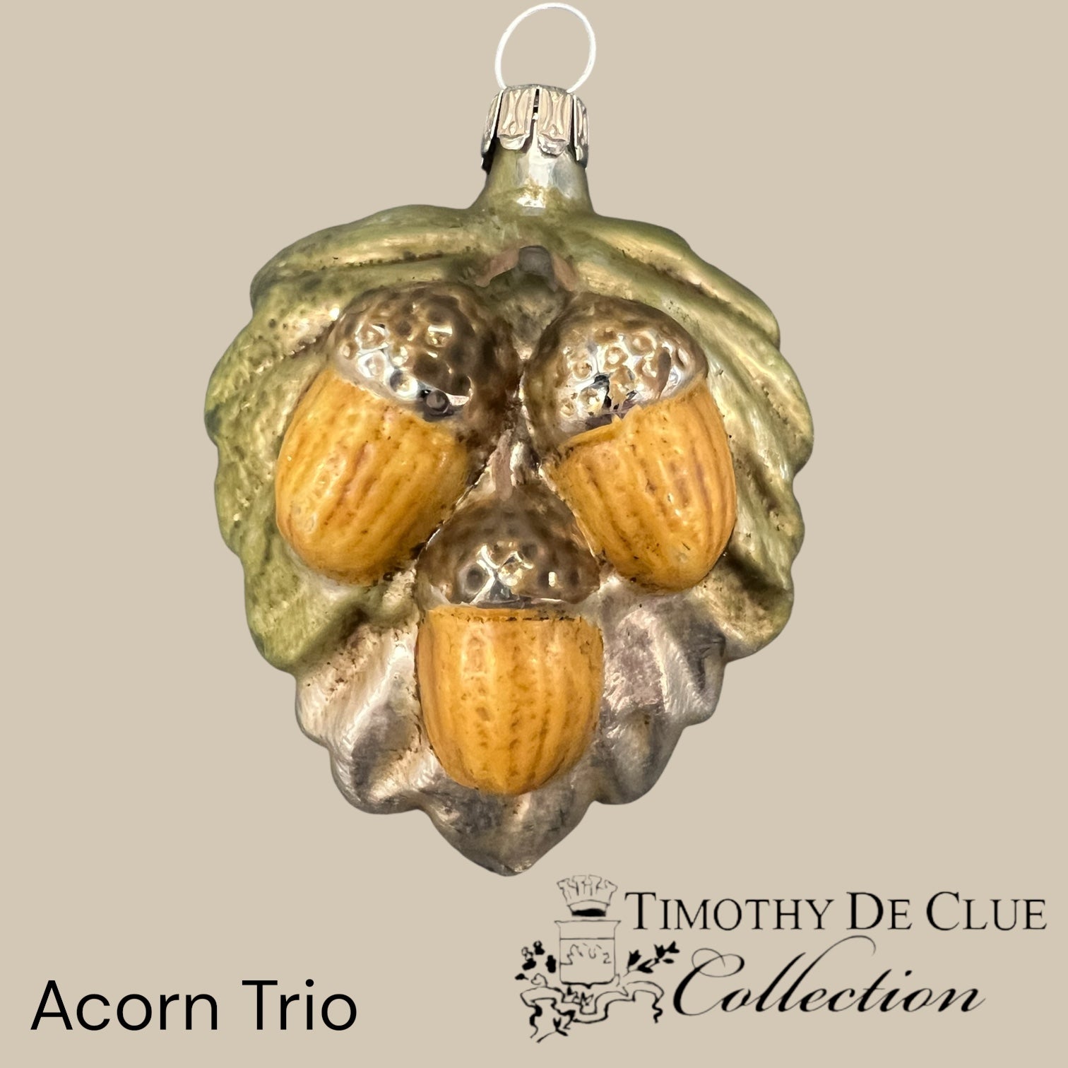 Acorn Trio Vintage Style - German Glass Ornament Christmas Collection