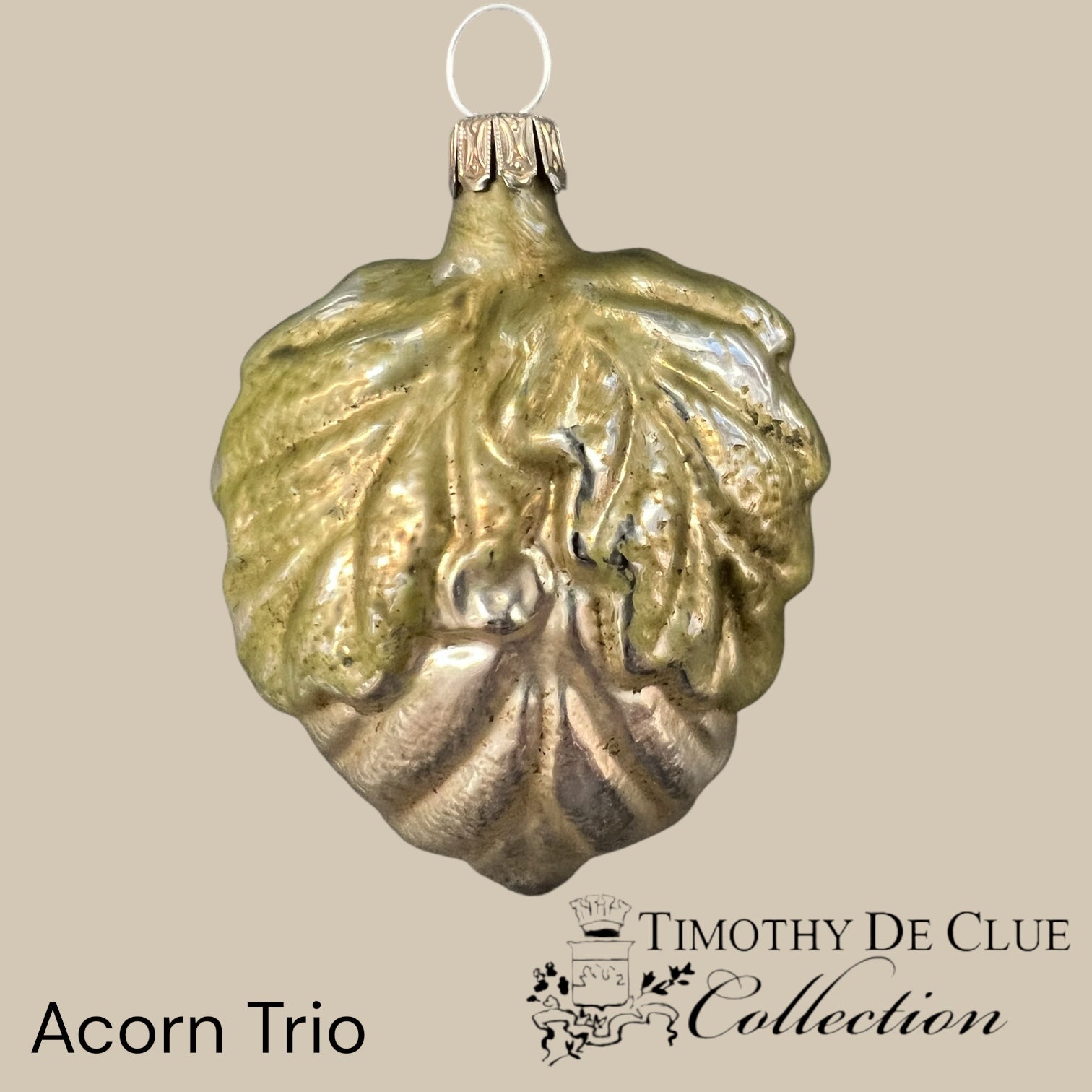 Acorn Trio Vintage Style - German Glass Ornament Christmas Collection