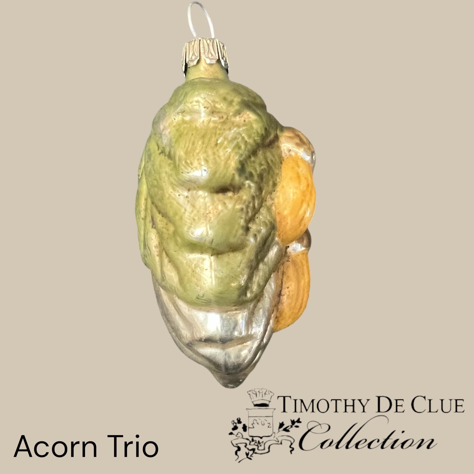 Acorn Trio Vintage Style - German Glass Ornament Christmas Collection