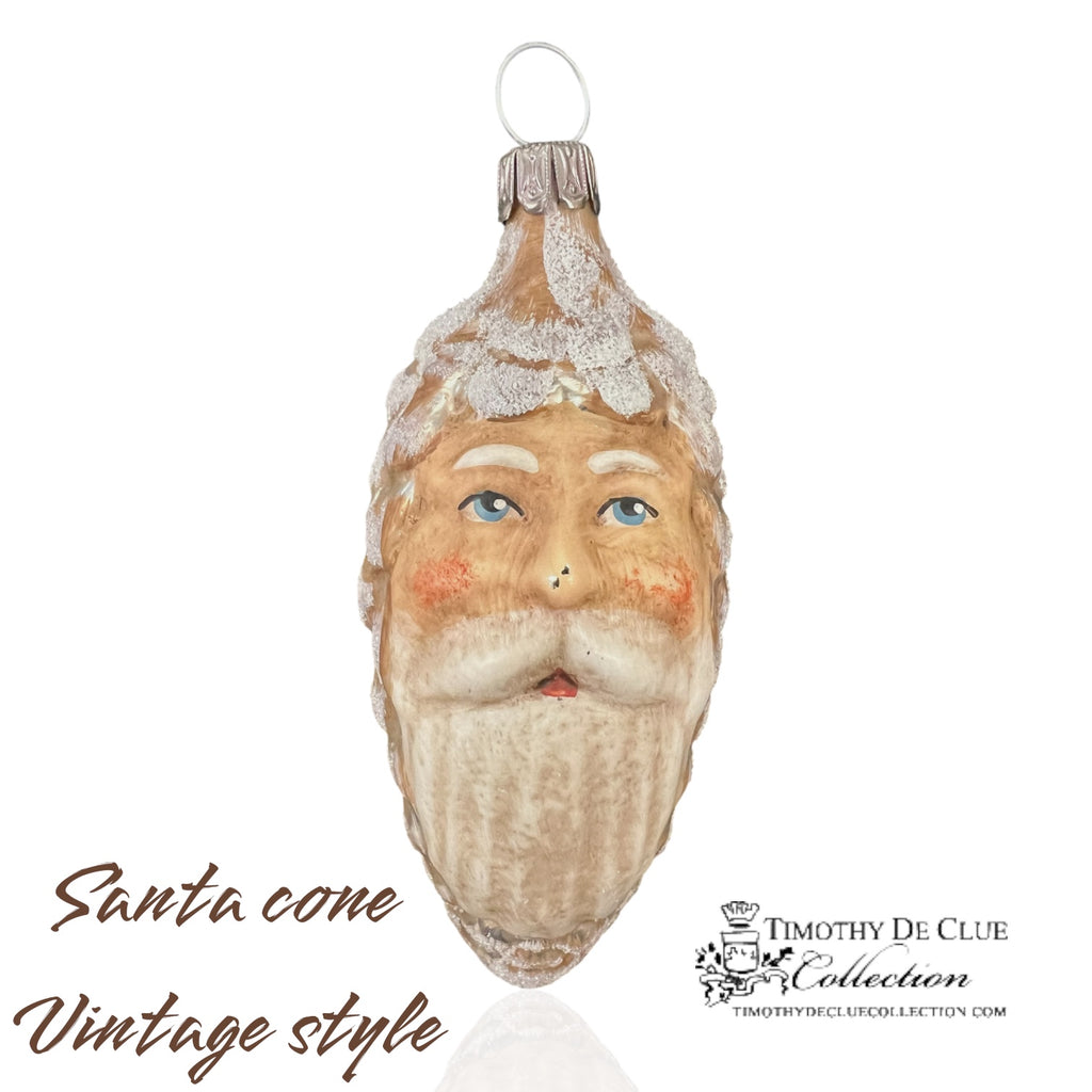 Santa Cone Vintage Style - German Glass Ornament Christmas Collection