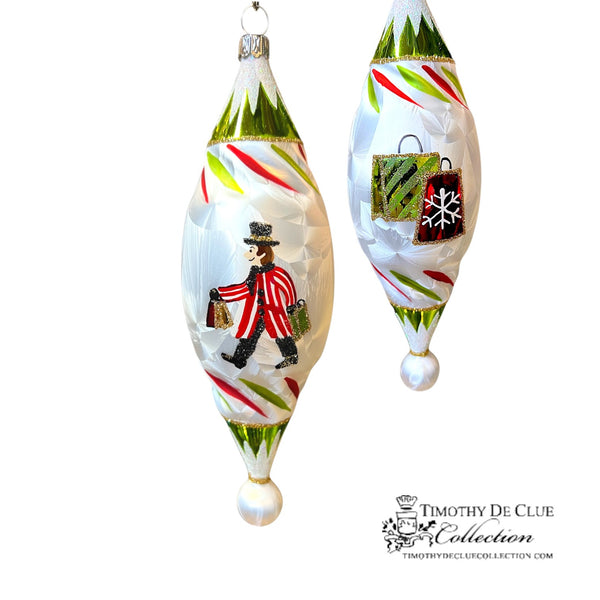 Busy Sidewalks 4.25 in Tear Drop-Exclusive Christmas Ornament WHLS