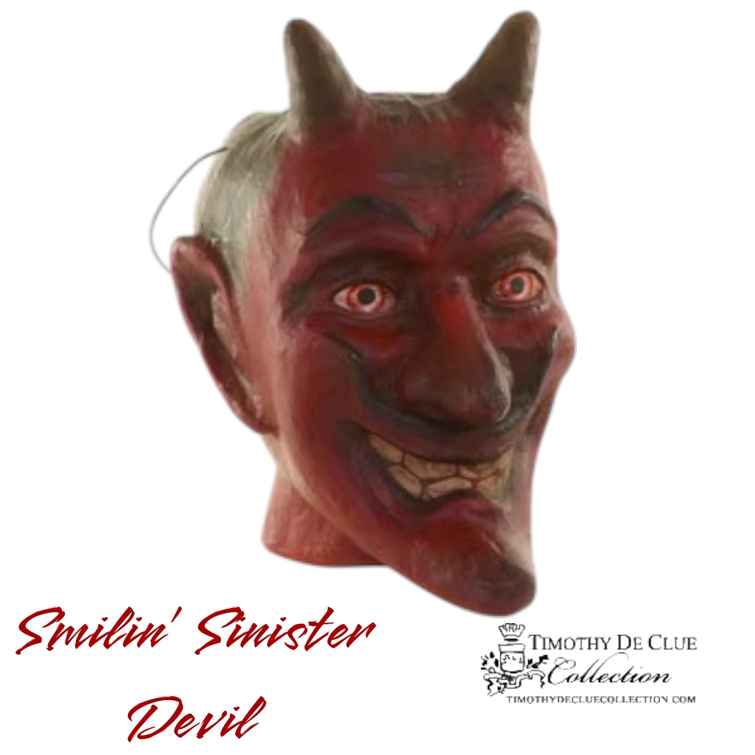 Smilin’ Sinister Devil Candy Bucket | Fall Halloween Decor Vintage Inspired Paper Mache