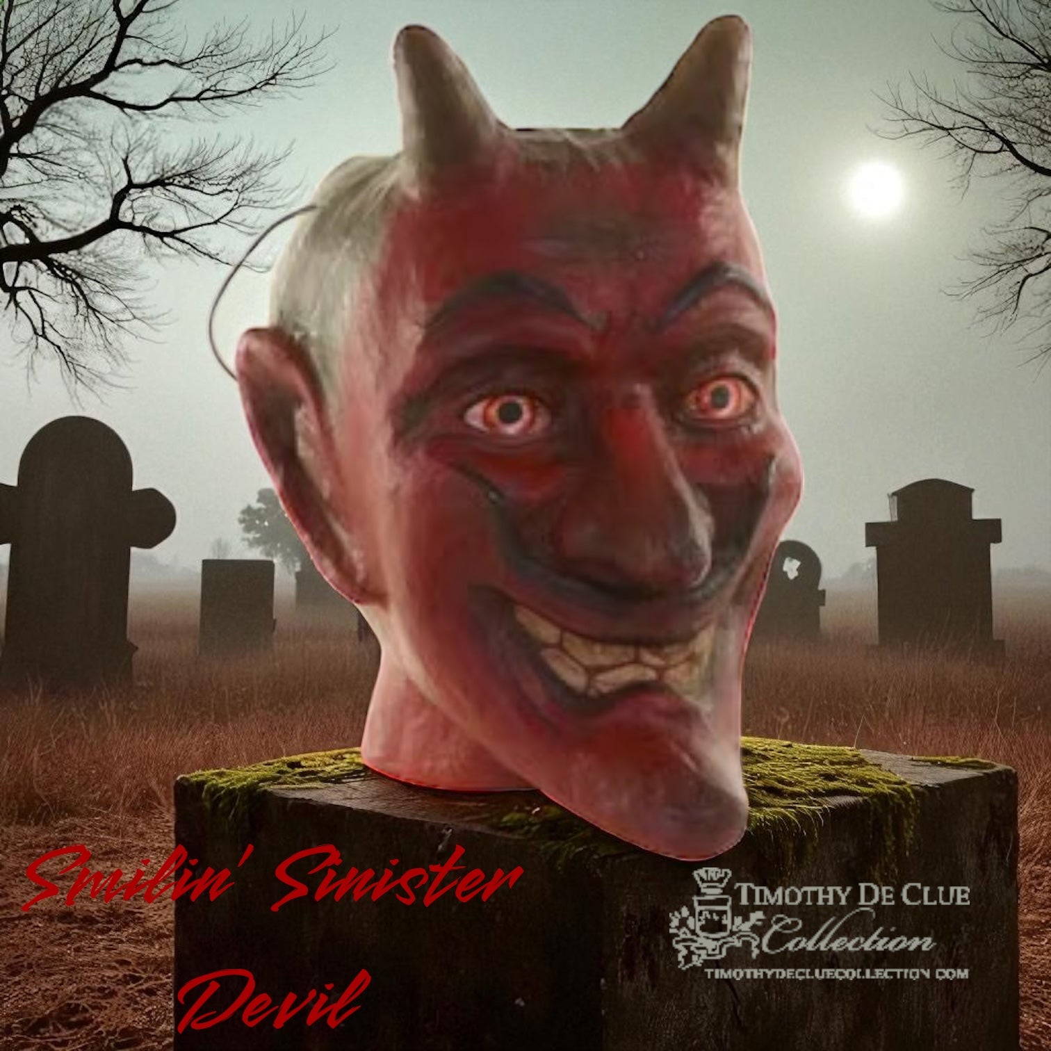 Smilin’ Sinister Devil Candy Bucket | Fall Halloween Decor Vintage Inspired Paper Mache