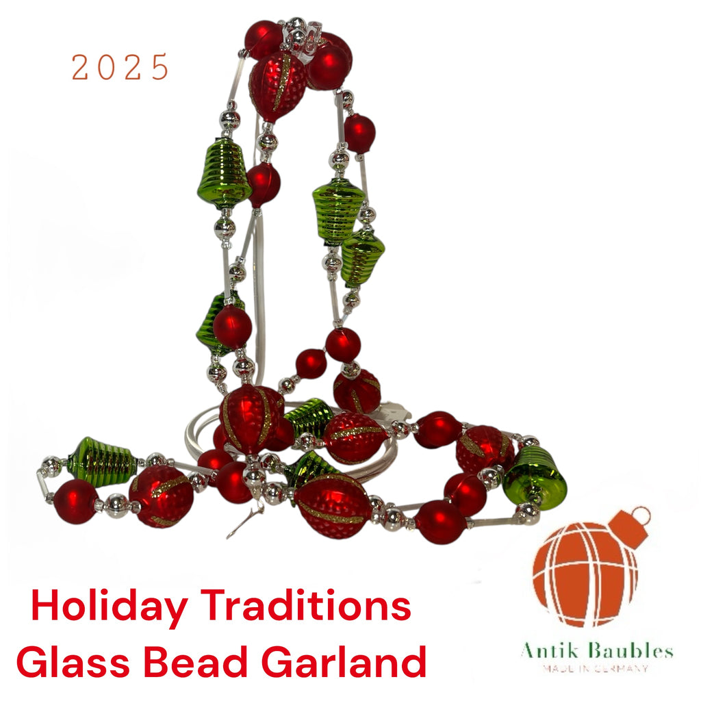 Holiday Traditions Glass Bead Garland  | 6 feet - Antik Baubles Christmas Ornament