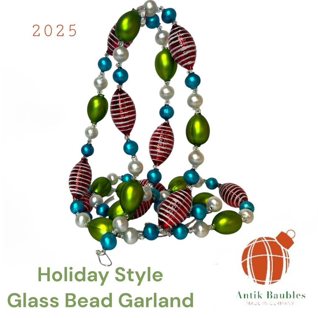 Holiday Style Glass Bead Garland  | 6 feet - Antik Baubles Christmas Ornament