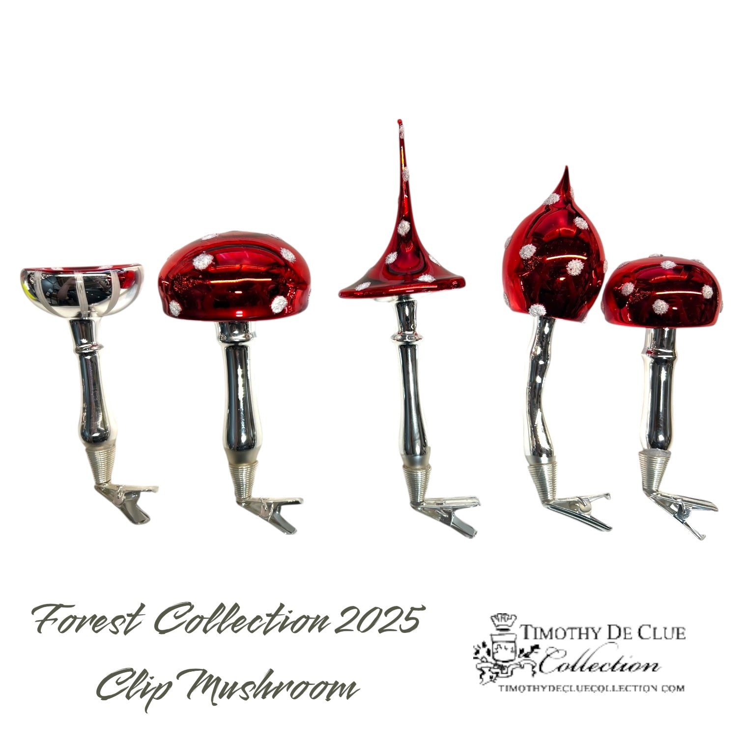 PNW Amanita Wide Cap Clip Mushroom -TDC Wonderland Christmas Collection