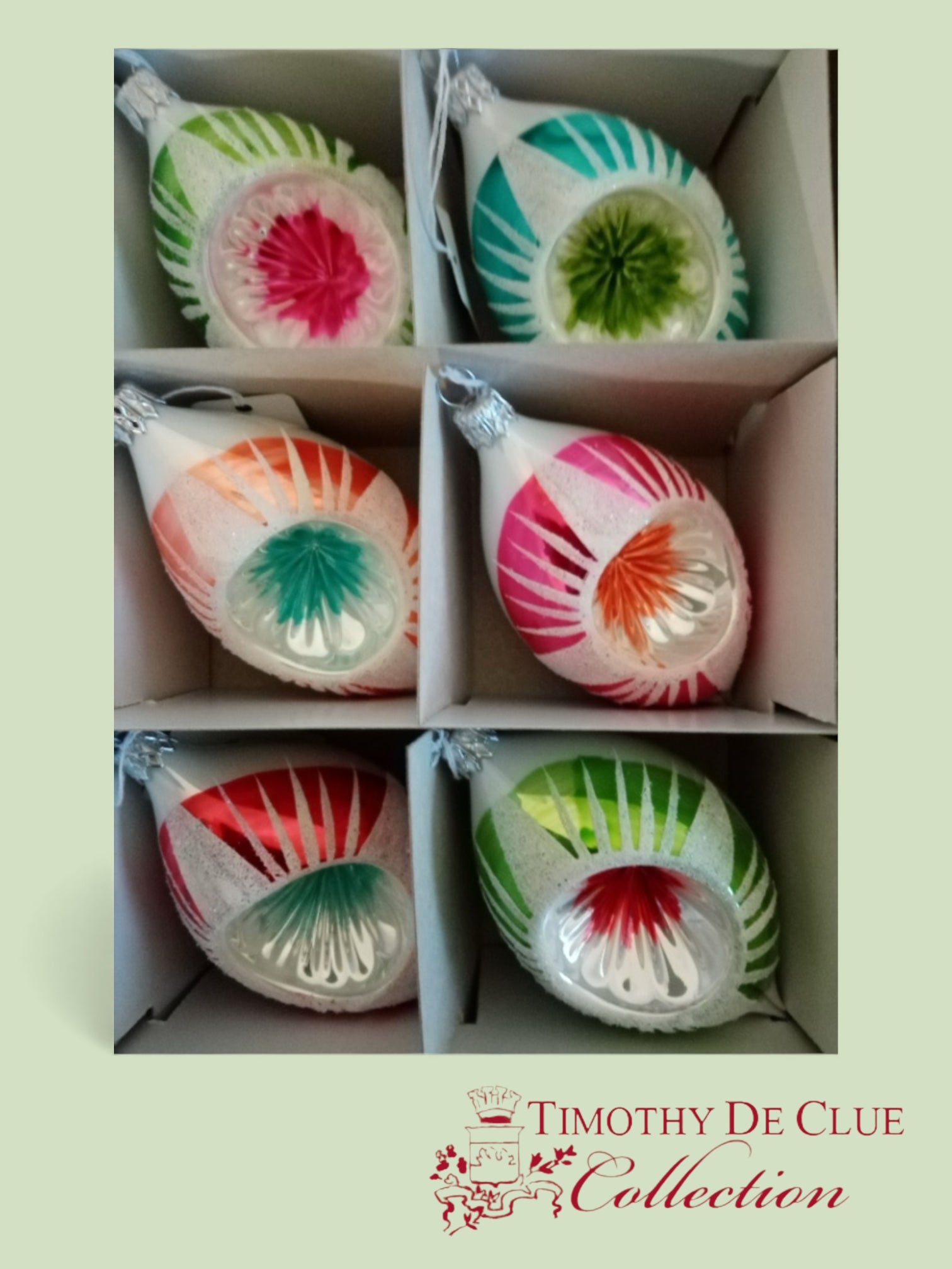 Fire & Ice Ornament Set 6 - De Clue Exclusive Christmas Collection