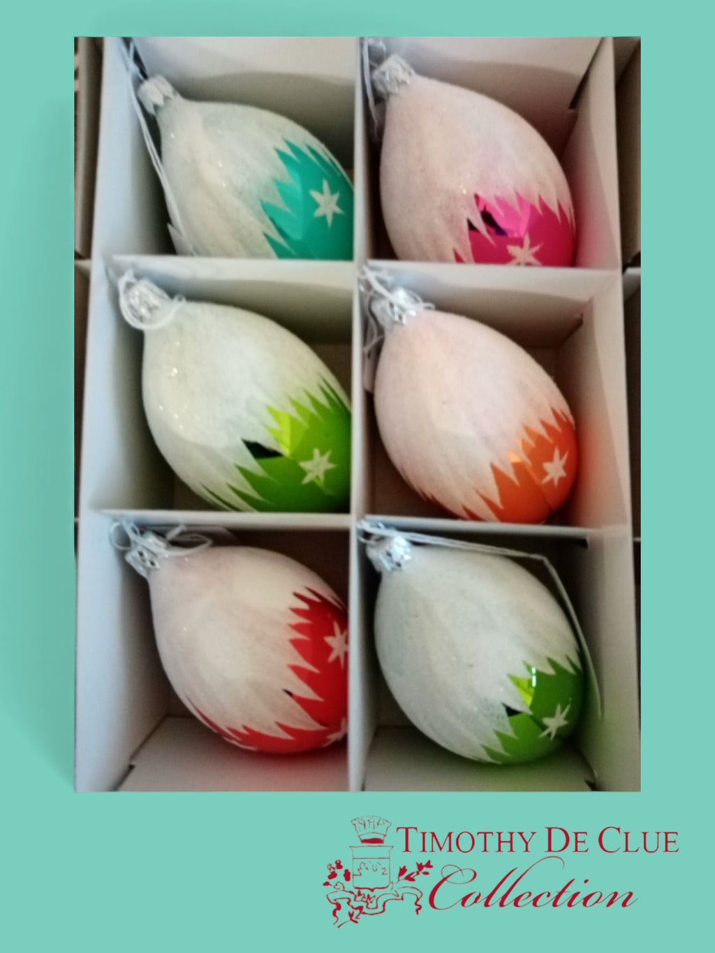 Celestial Frost Ornament Set 6 - De Clue Exclusive Christmas Collection