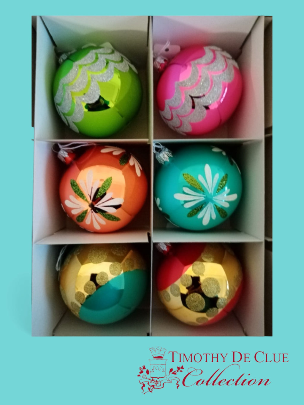 Merry Mod Classic Ornament Set 6 -Exclusive Christmas Collection