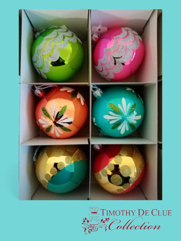 Merry Mod Classic Ornament Set 6 -Exclusive Christmas Collection WHLS