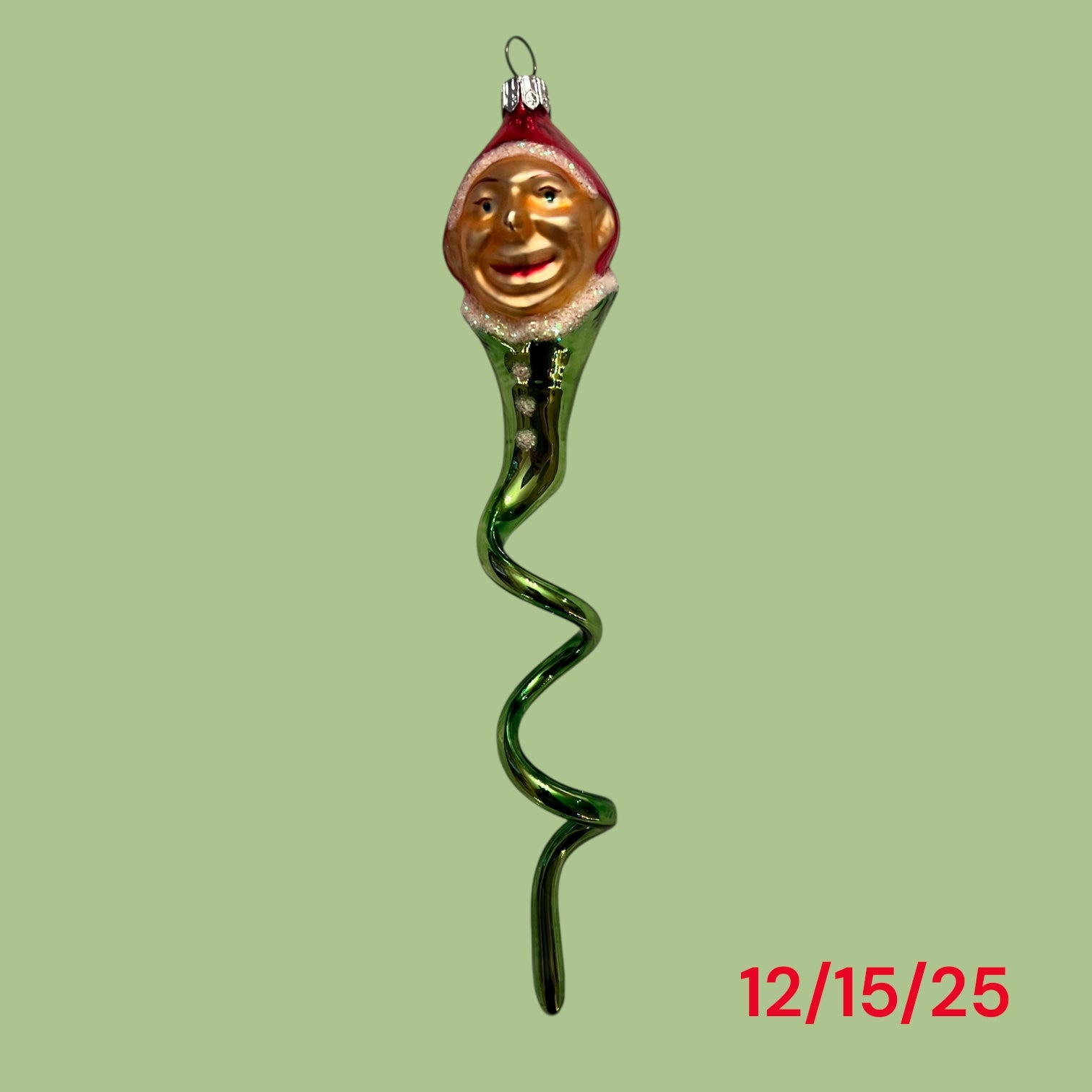 V-W Vintage Handblown Swirl Clown Ornaments