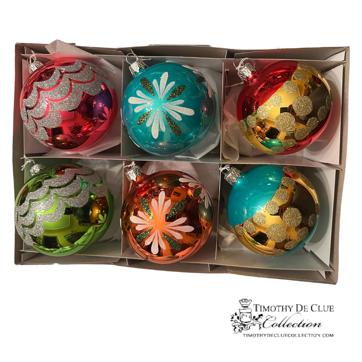 Merry Mod Classic Ornament Set 6 -Exclusive Christmas Collection
