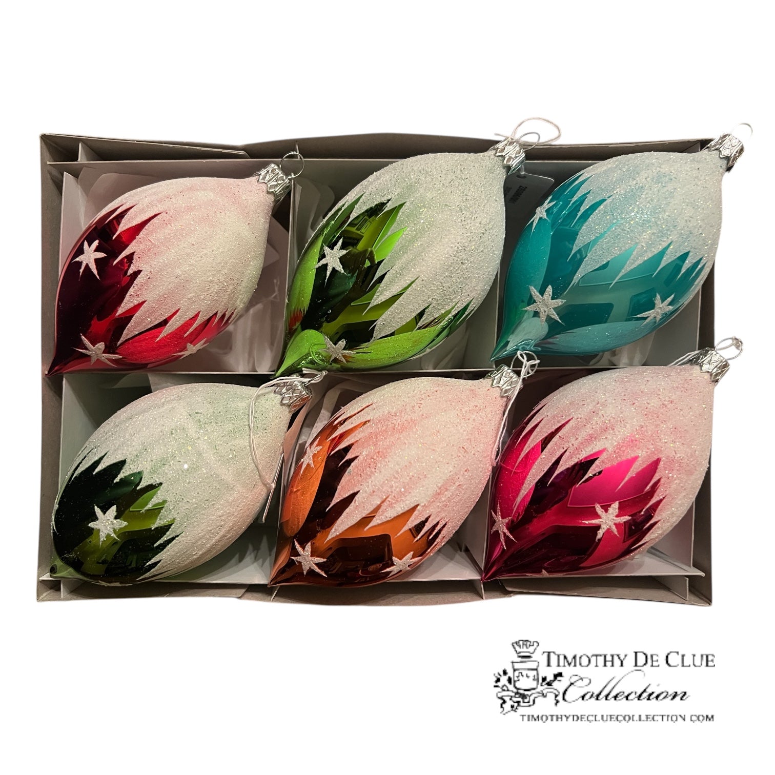 Celestial Frost Ornament Set 6 - De Clue Exclusive Christmas Collection