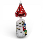 Gnome Haven-German Christmas Collection Antik Baubles

A charming woodland gnome rests beneath a classic red toadstool in this hand-blown German glass ornament. Delicate birch bark details and soft forest colors create a calm, storybook scene full of quiet holiday magic.
Made in Germany • Designed by Timothy De Clue
