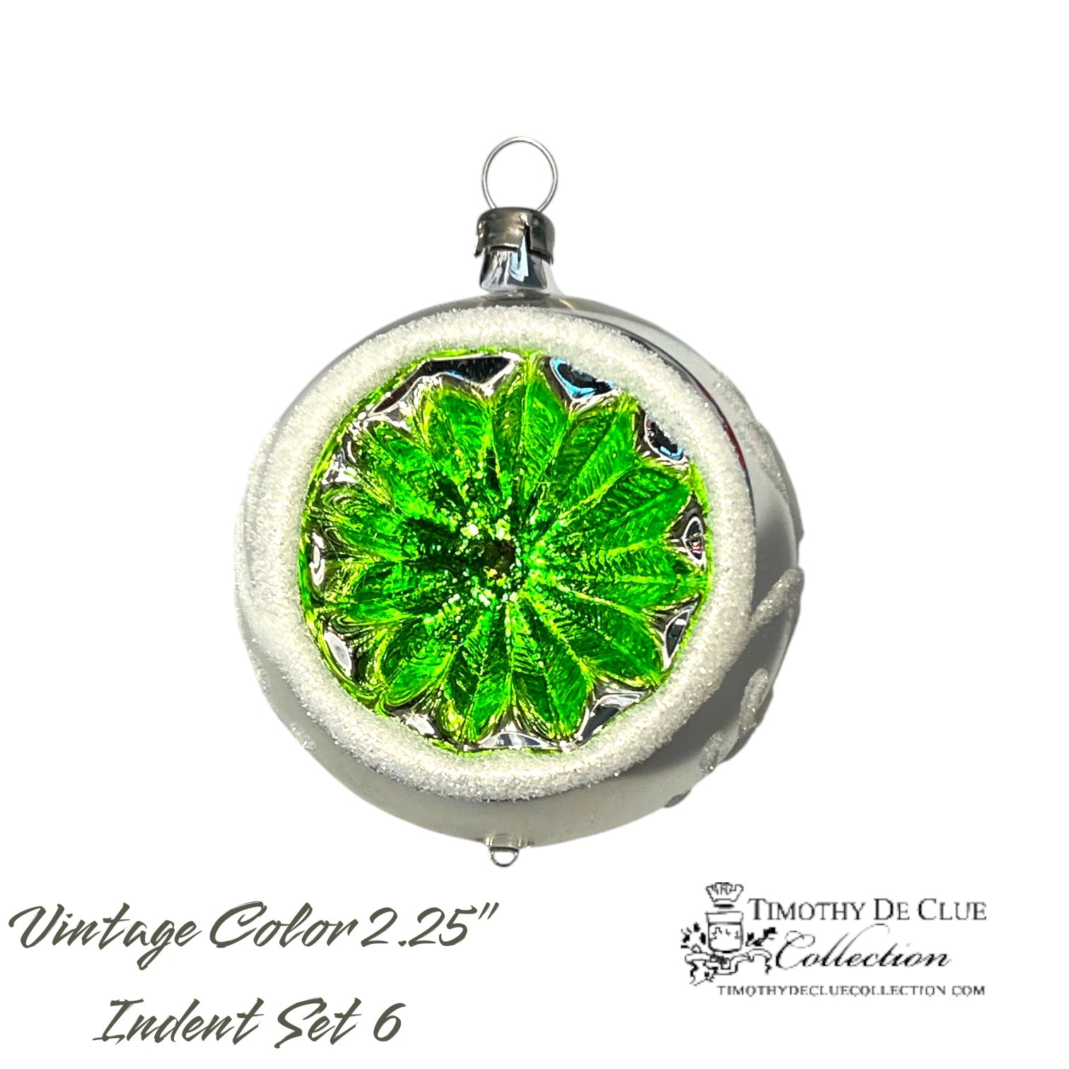 Vintage Colors Indents - Set of 6 | 2.25 in - Antik Baubles Christmas Ornament