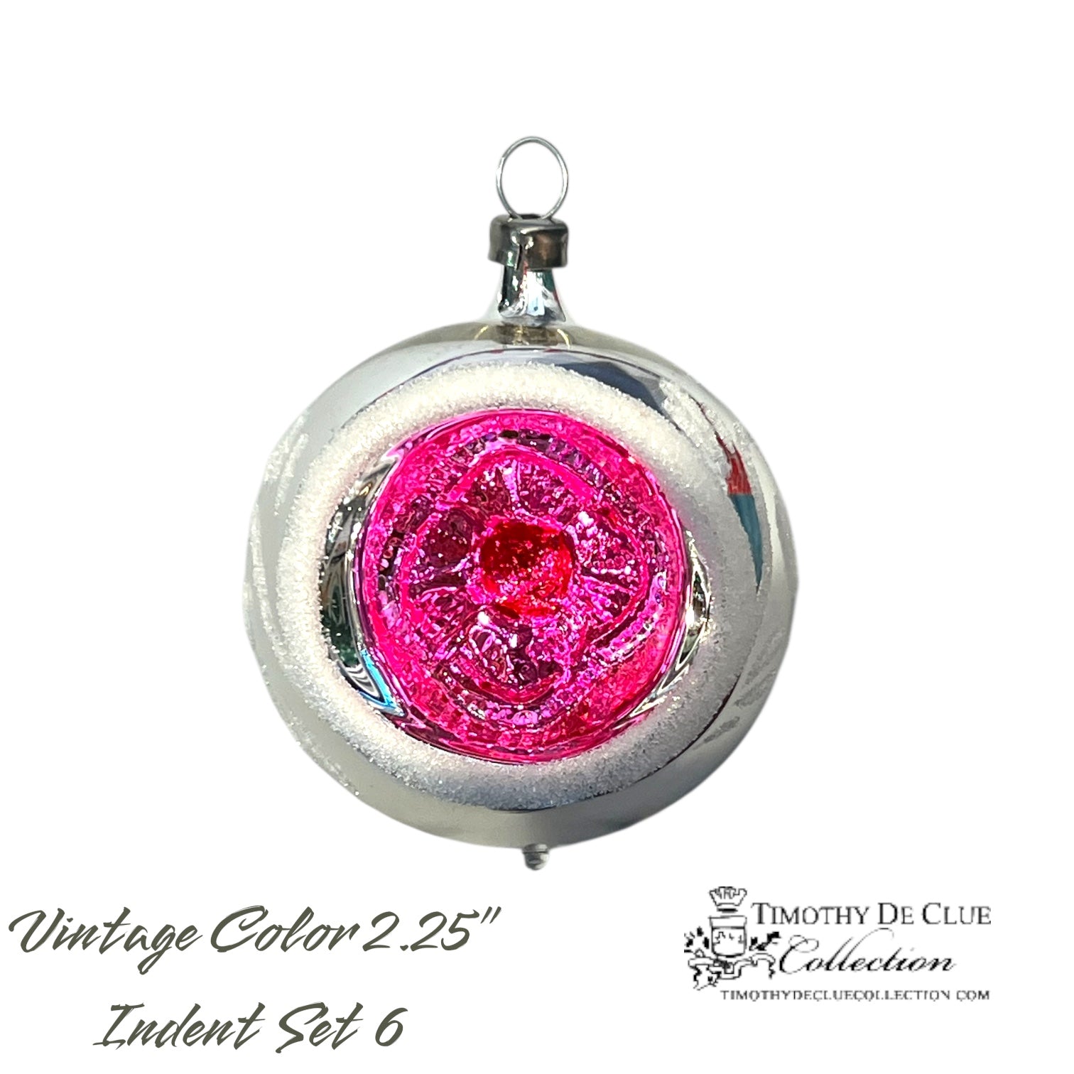 Vintage Colors Indents - Set of 6 | 2.25 in - Antik Baubles Christmas Ornament