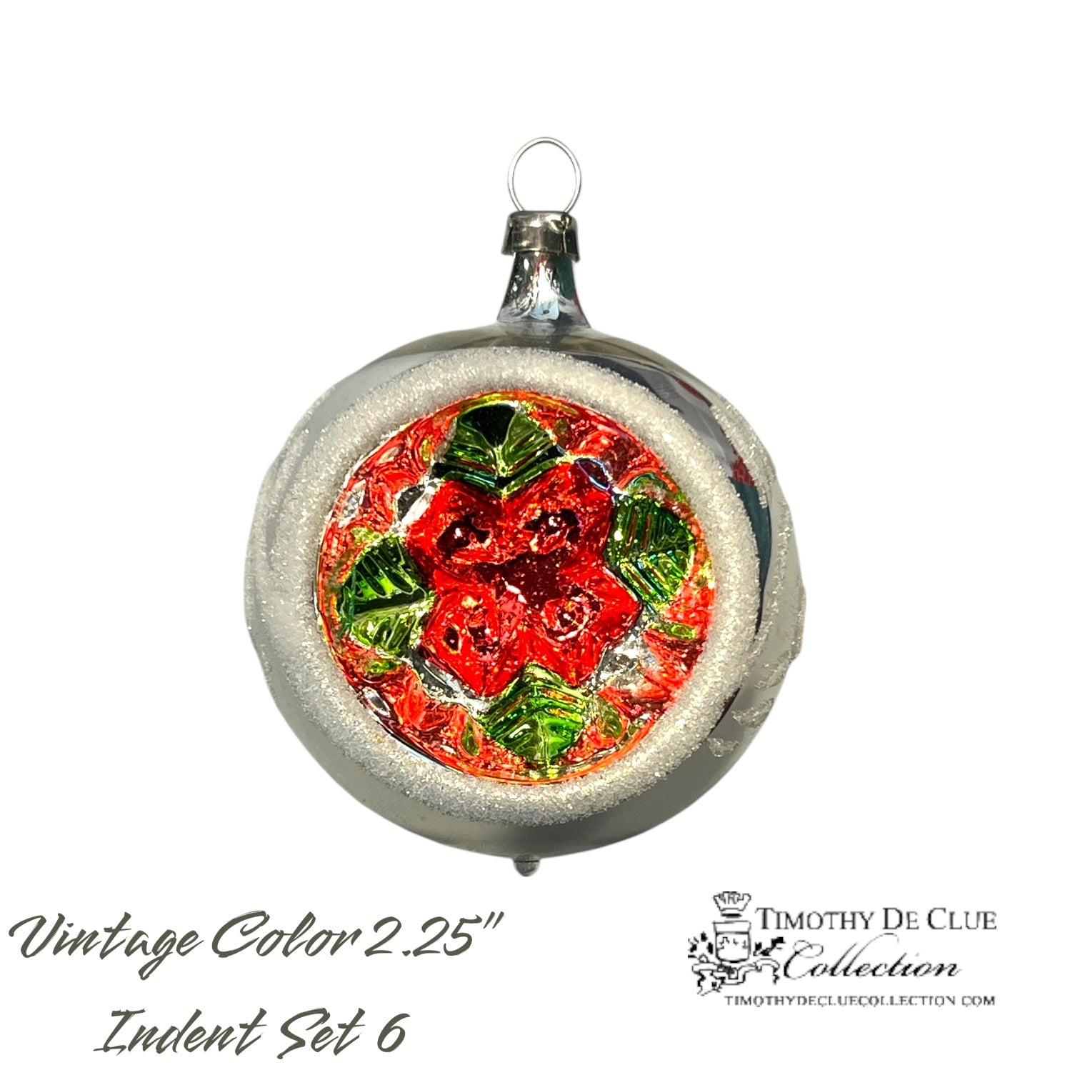 Vintage Colors Indents - Set of 6 | 2.25 in - Antik Baubles Christmas Ornament