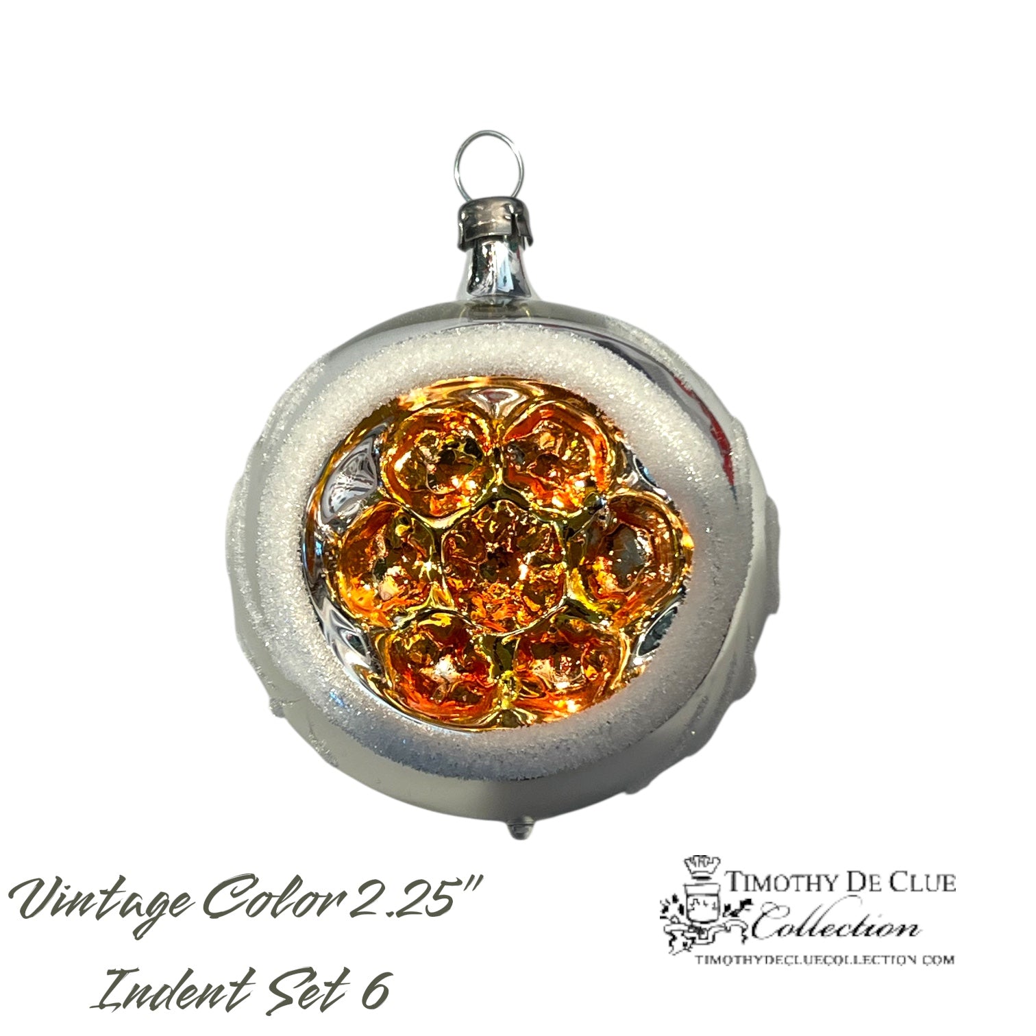 Vintage Colors Indents - Set of 6 | 2.25 in - Antik Baubles Christmas Ornament