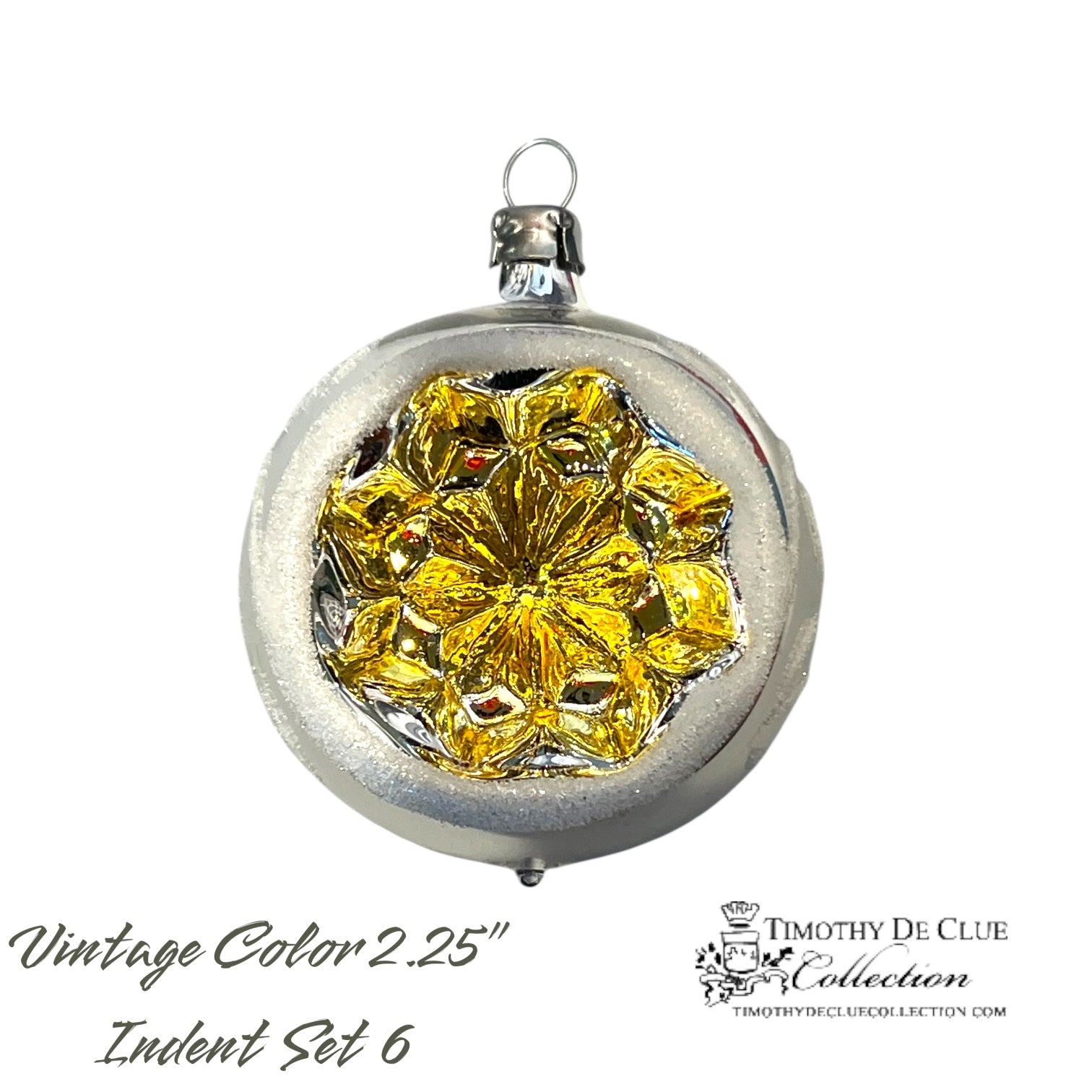 Vintage Colors Indents - Set of 6 | 2.25 in - Antik Baubles Christmas Ornament