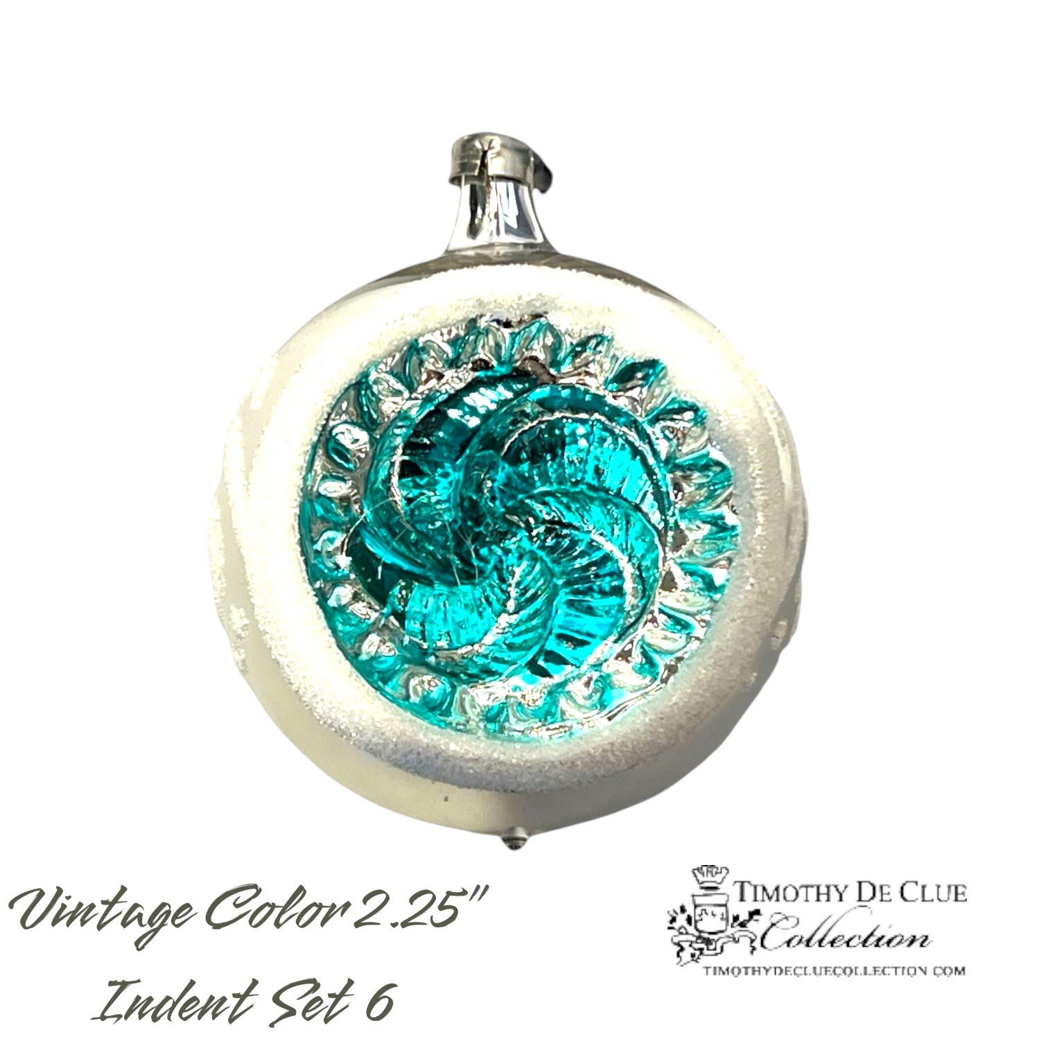 Vintage Colors Indents - Set of 6 | 2.25 in - Antik Baubles Christmas Ornament