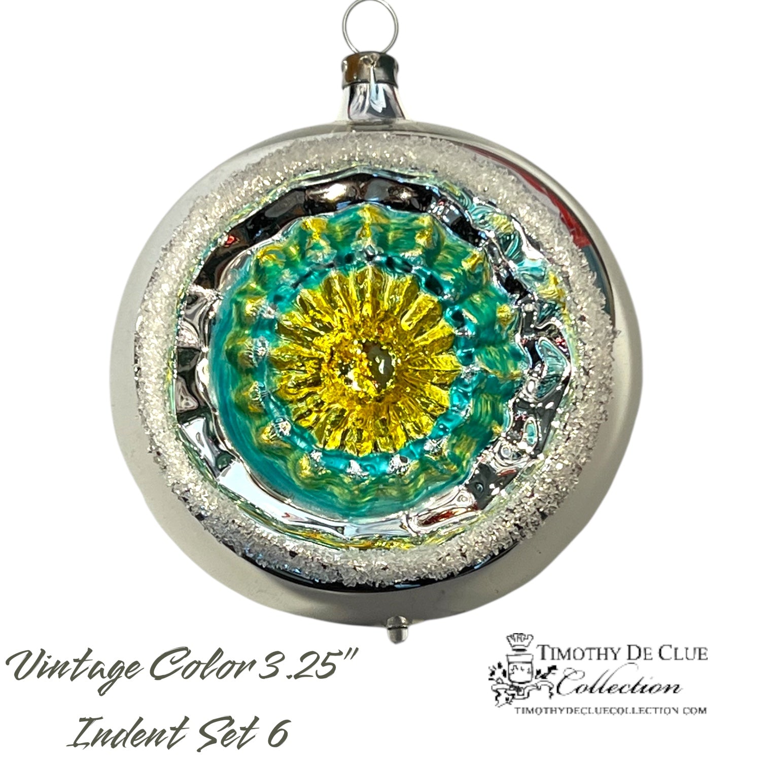 Vintage Colors Indents - Set of 6 |3.25 in - Antik Baubles Christmas Ornament