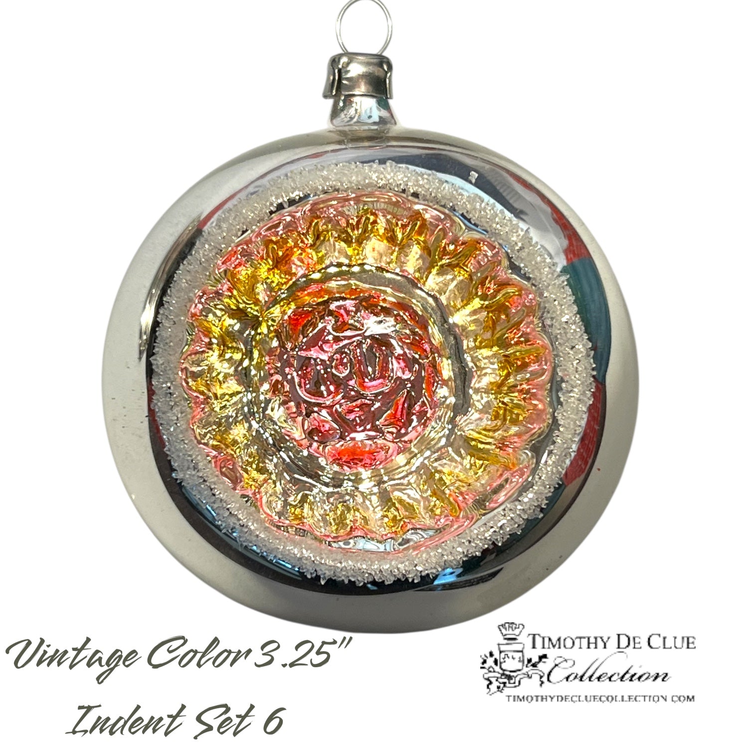 Vintage Colors Indents - Set of 6 |3.25 in - Antik Baubles Christmas Ornament