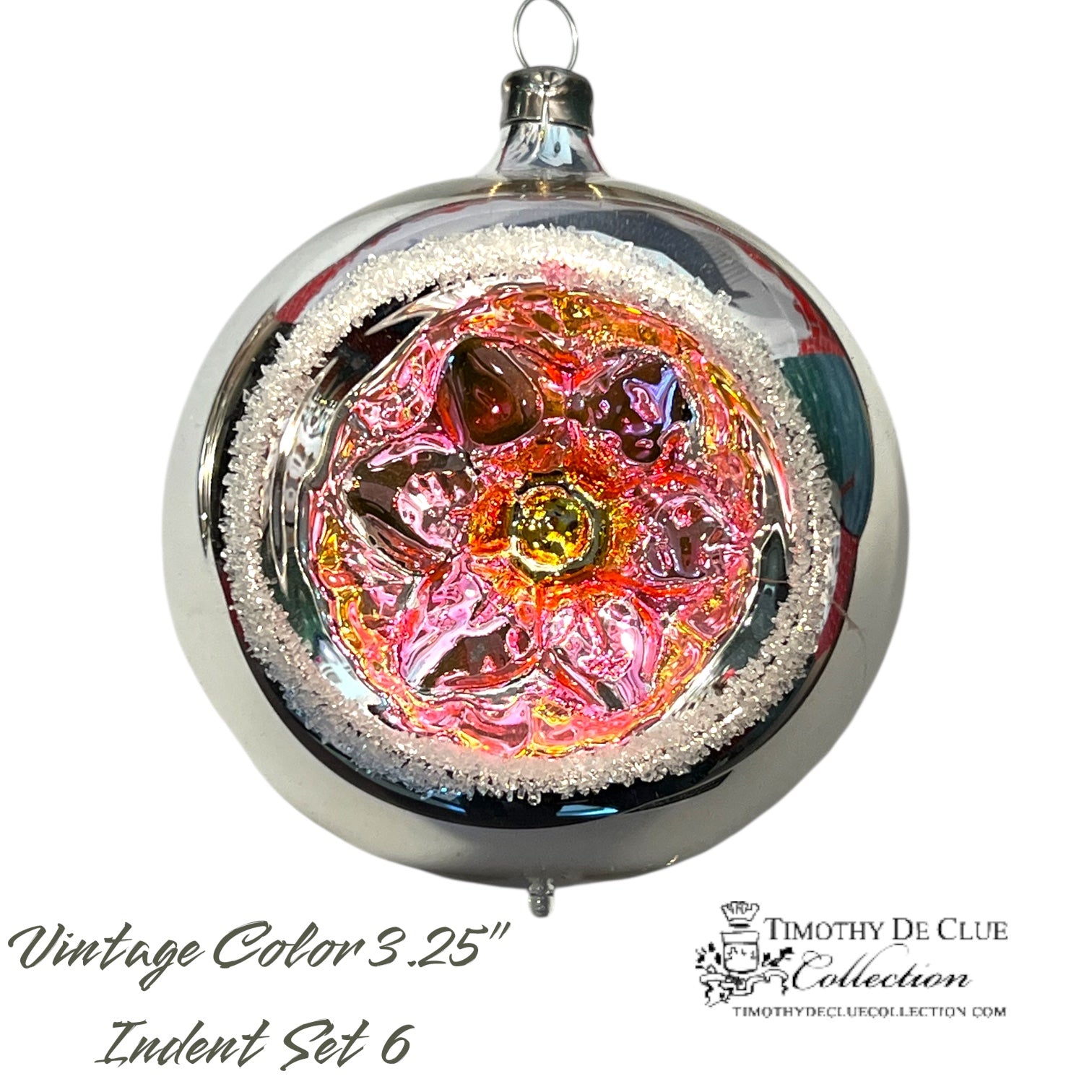 Vintage Colors Indents - Set of 6 |3.25 in - Antik Baubles Christmas Ornament