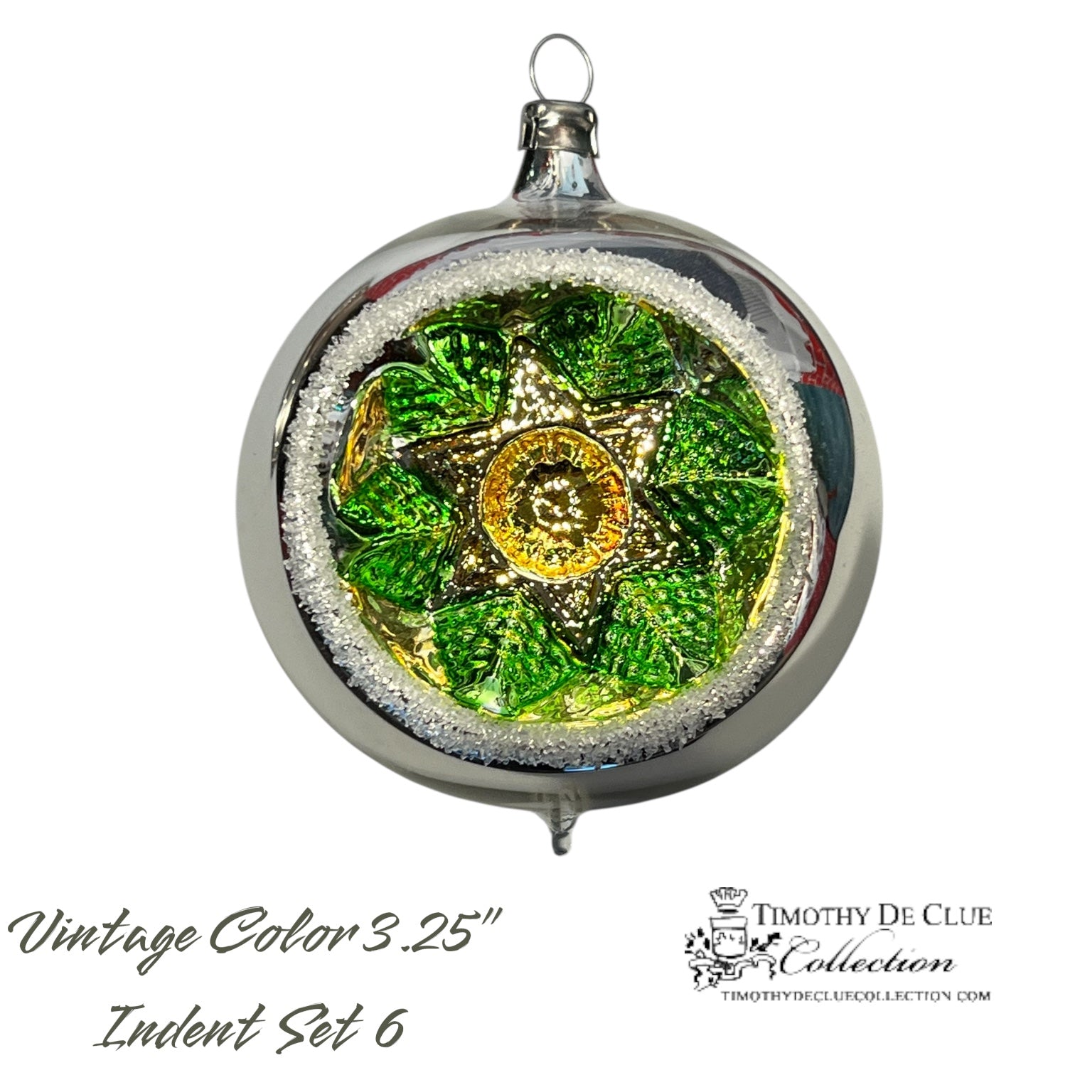 Vintage Colors Indents - Set of 6 |3.25 in - Antik Baubles Christmas Ornament
