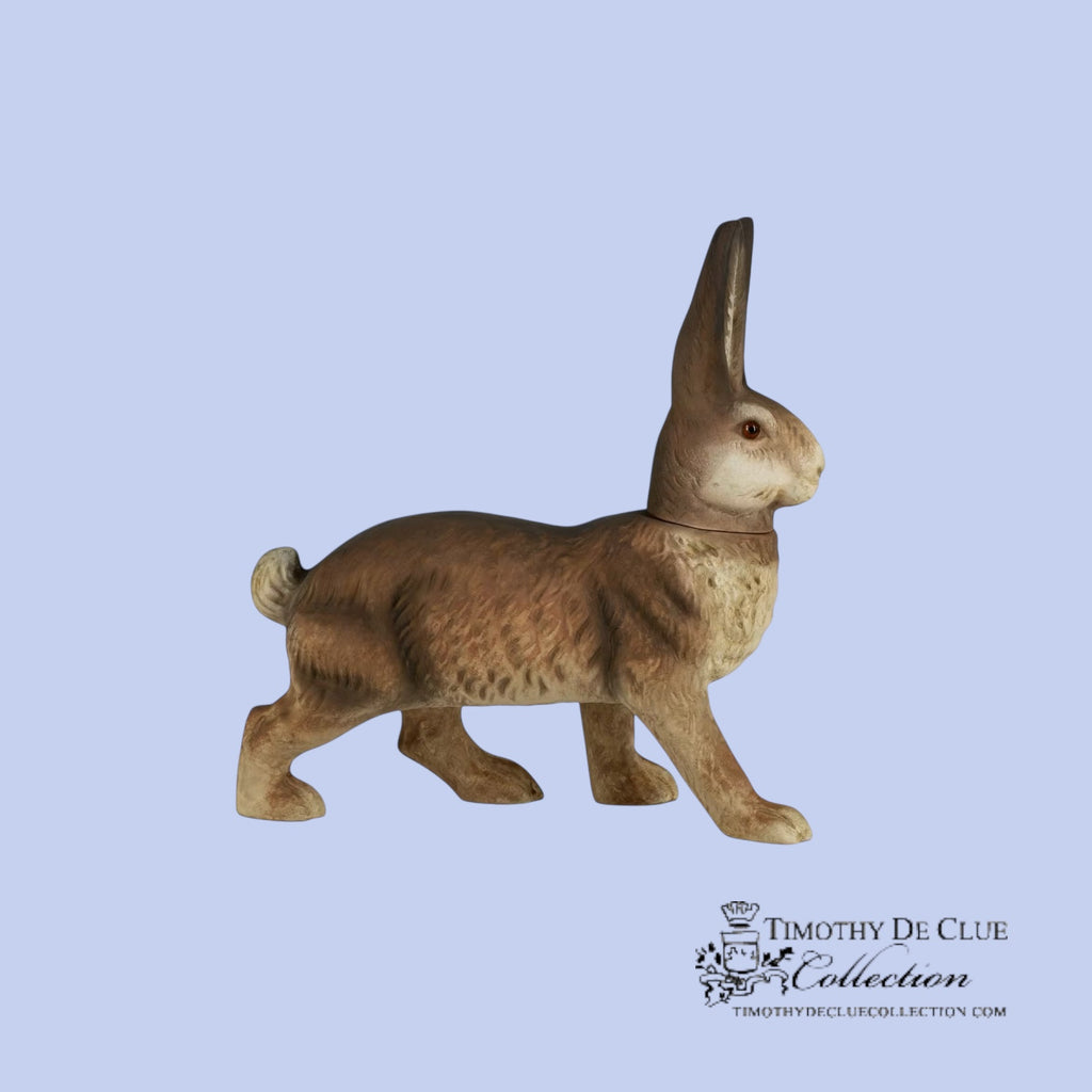 Walking 7" Easter Hare Brown Vintage Inspired German Paper Mache