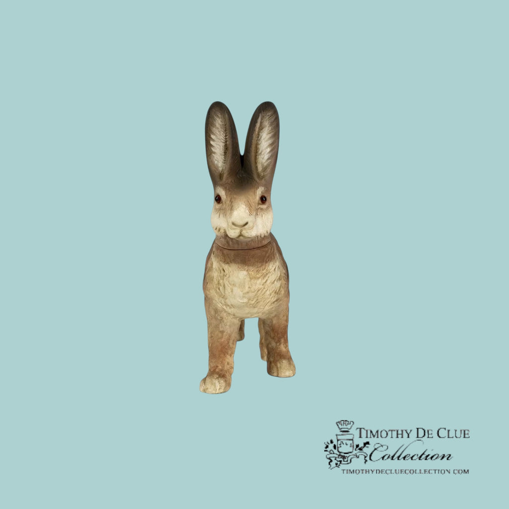 Walking 7" Easter Hare Brown Vintage Inspired German Paper Mache
