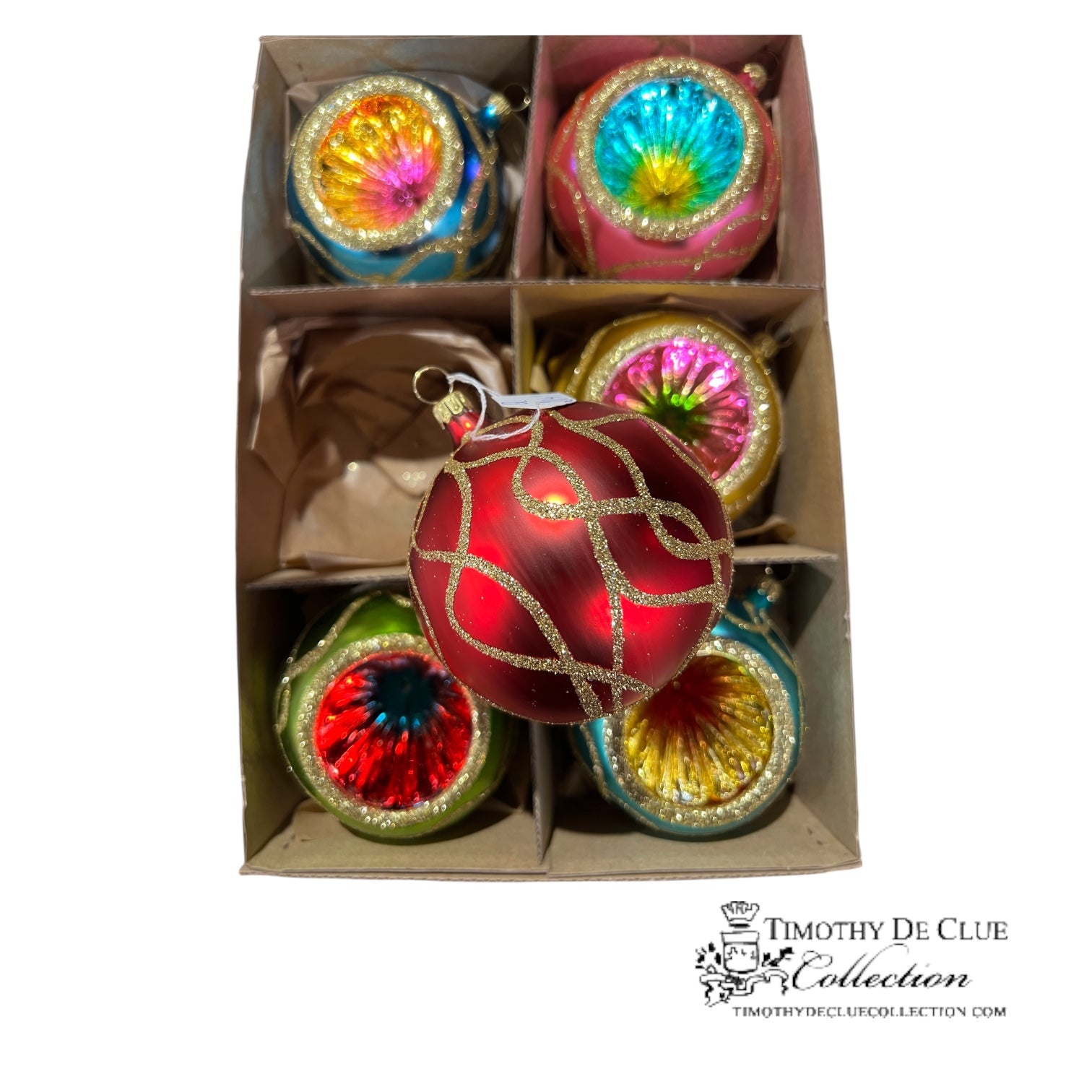 Kaleidoscope Reflector- Set of 6  | 3.25 in - Christmas Ornament
