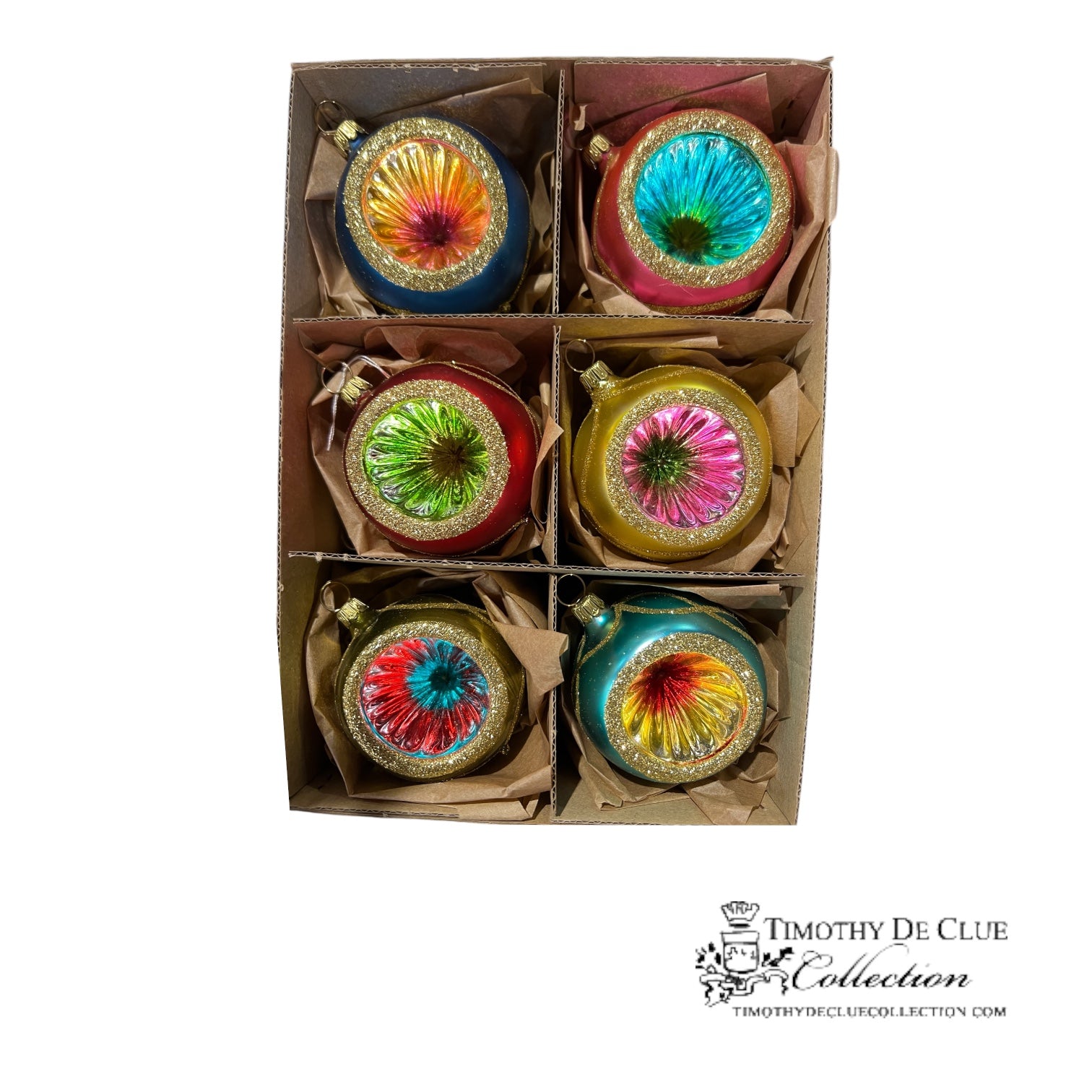 Kaleidoscope Reflector- Set of 6  | 2.25 in - Christmas Ornament
