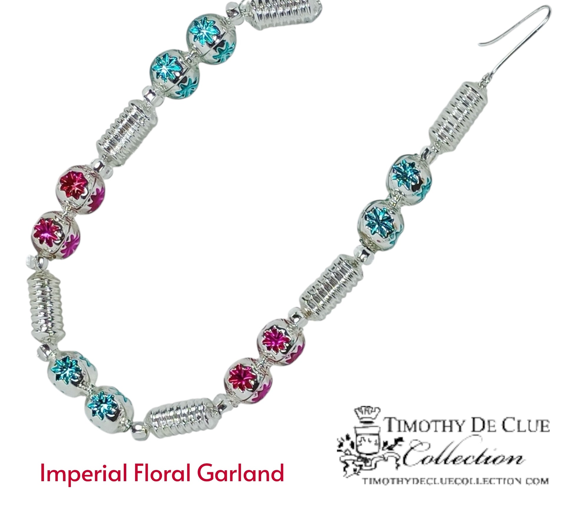 Imperial Flower Bead Garland  - De Clue Czechia Beaded Christmas Collection