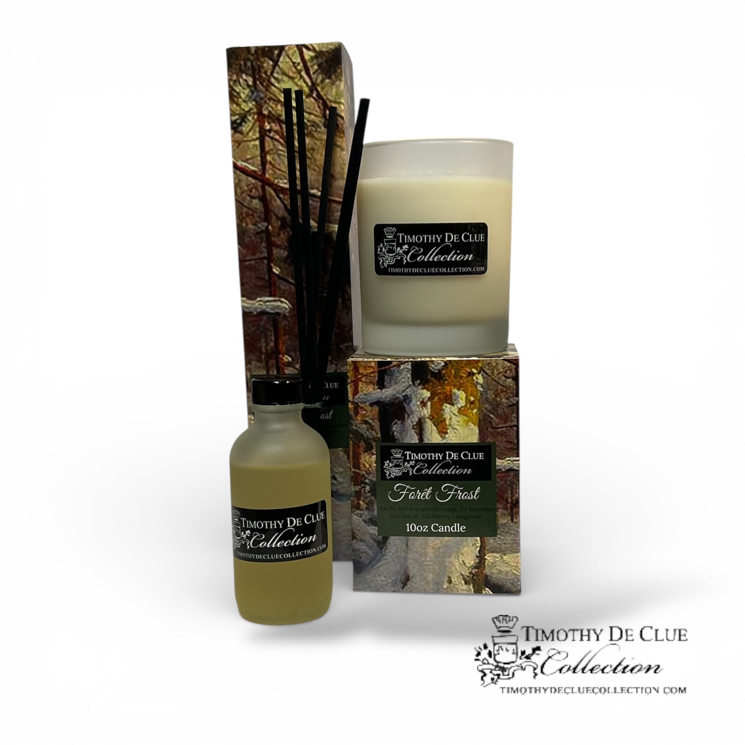 Foret Frost 10oz Frosted Candle Exclusive Home Scent By Timothy De Clue Collection