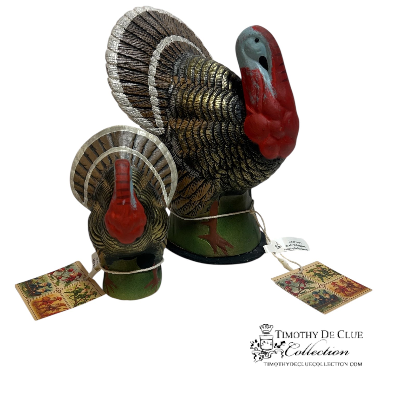 Paper Maché Turkey Pair
