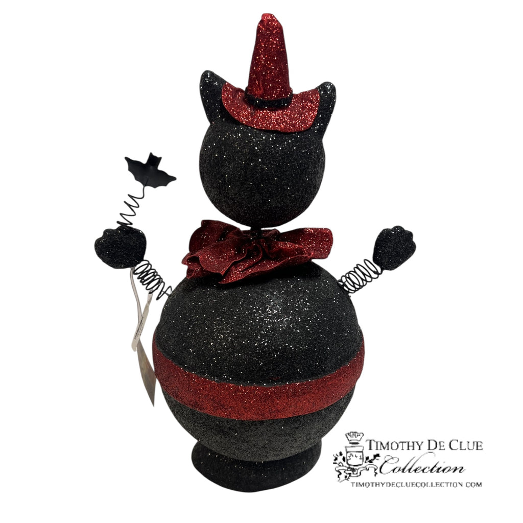 Vintage Black Cat Candy Container Department 56