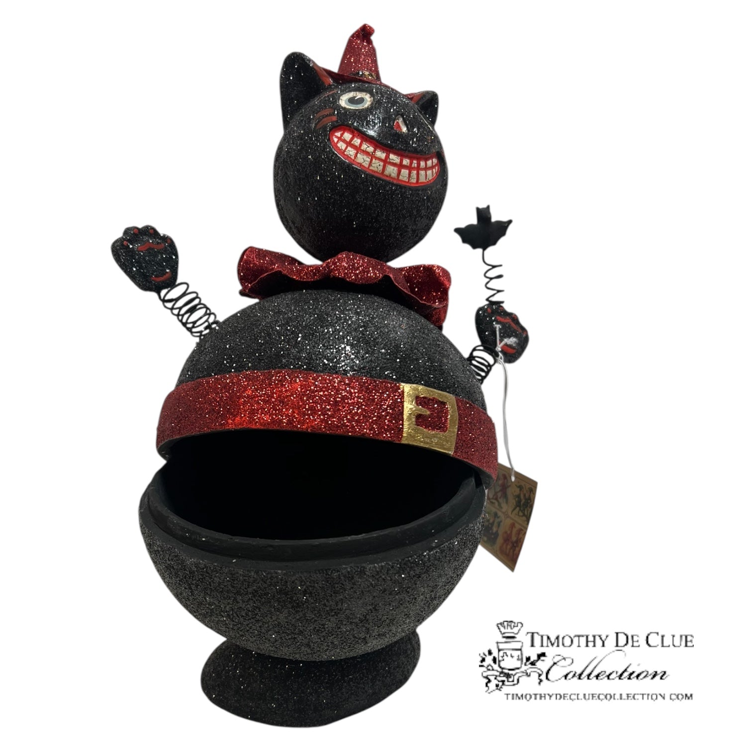 Vintage Black Cat Candy Container Department 56