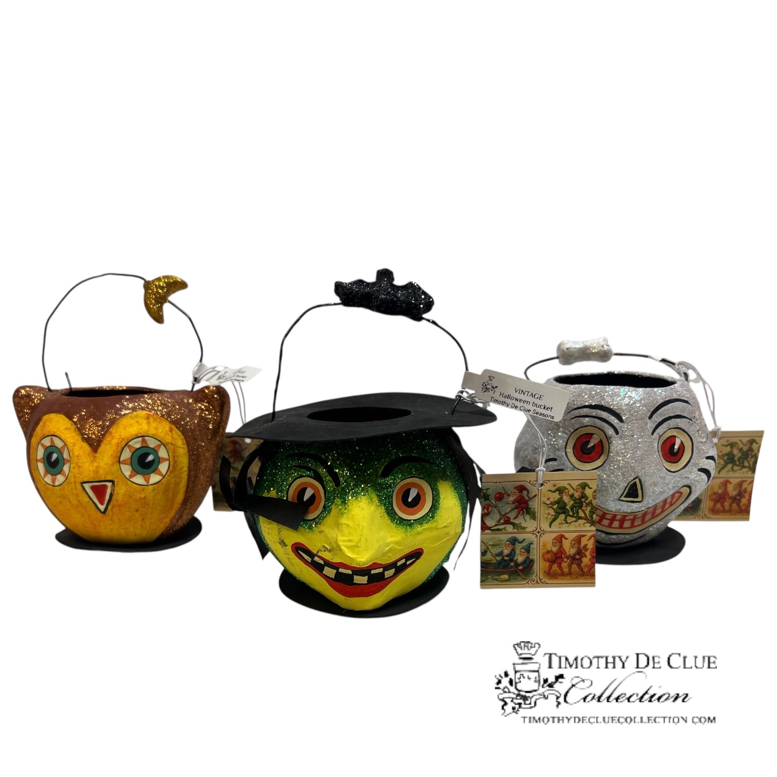 Small Vintage Paper Mache Halloween Candy Containers - Three Styles - Department 56