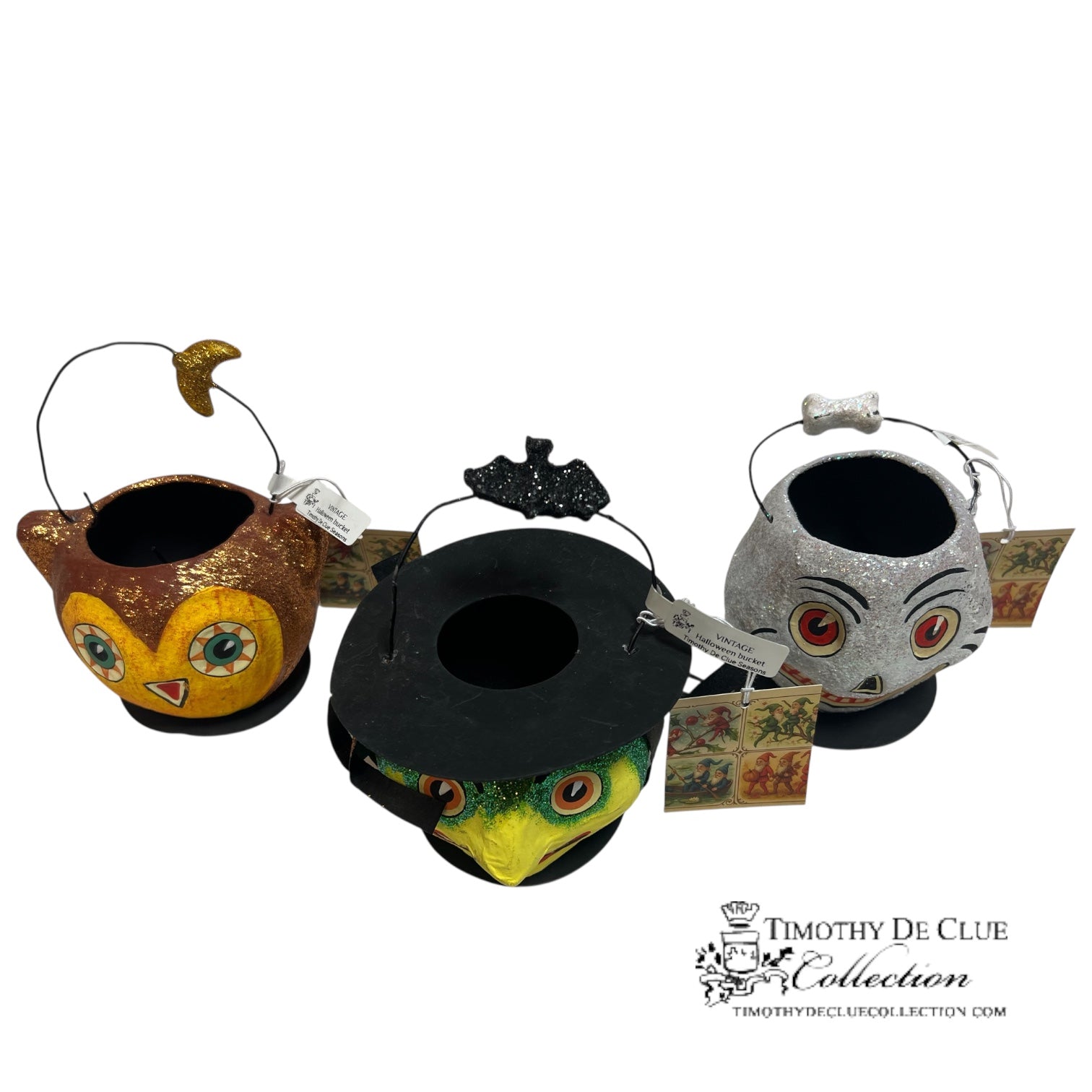 Small Vintage Paper Mache Halloween Candy Containers - Three Styles - Department 56