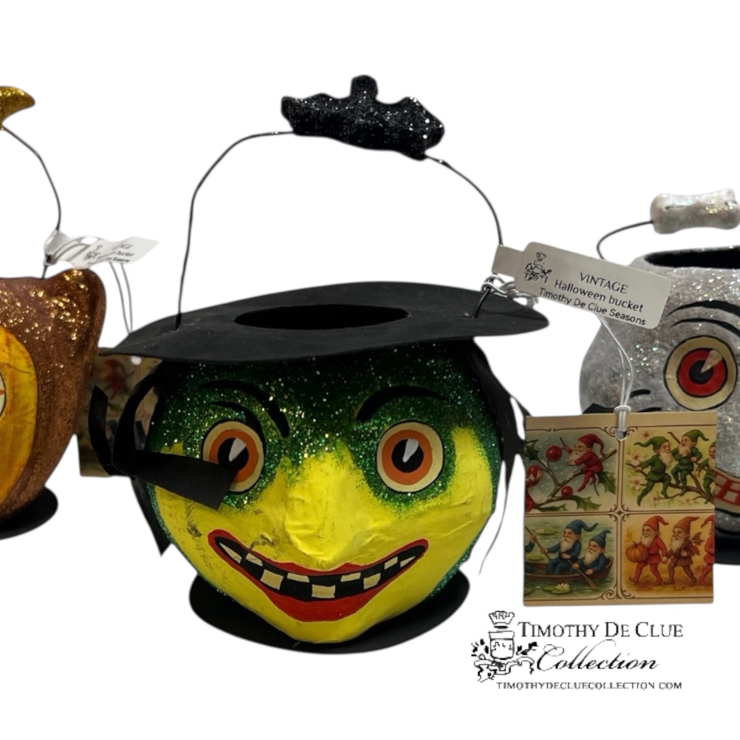 Small Vintage Paper Mache Halloween Candy Containers - Three Styles - Department 56