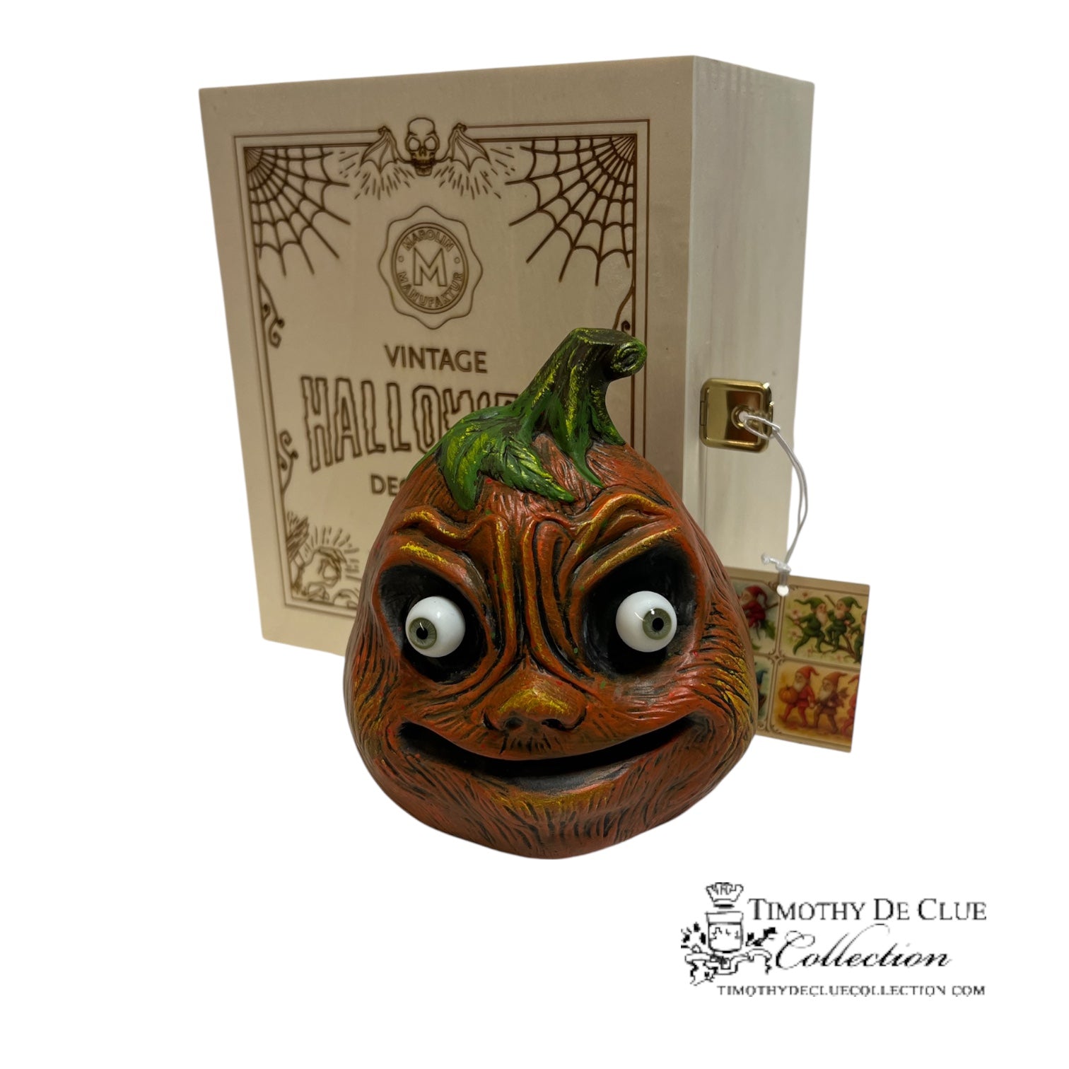 Vintage-Inspired Halloween Pumpkin with Glass Eye - Limited Edition - Made in Germany
