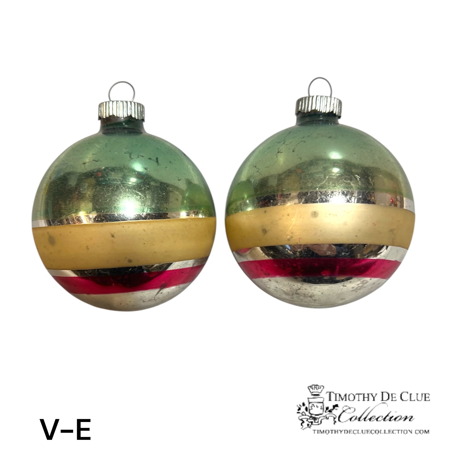 V-E Vintage Handblown Medium Ornaments - Matching Pair