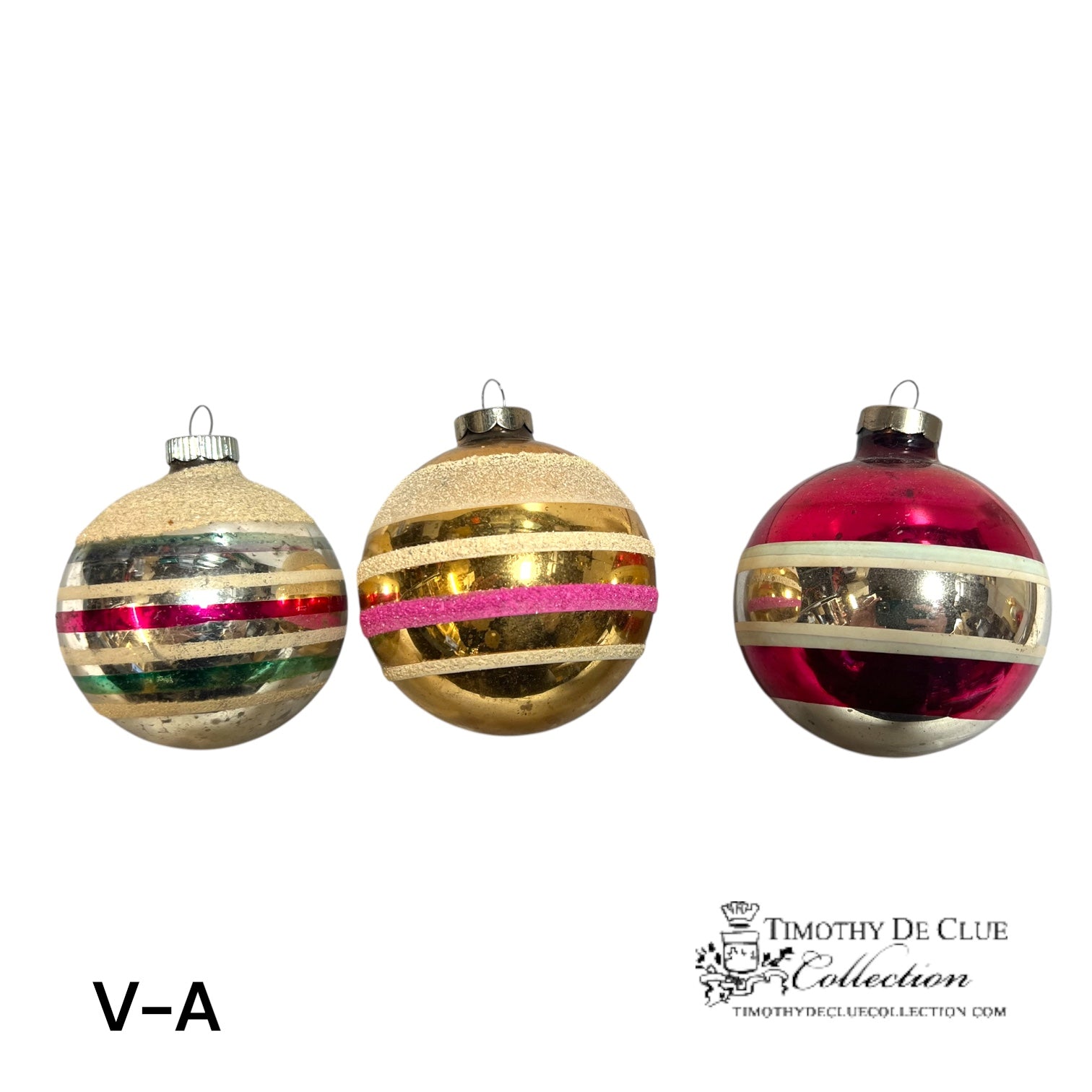 V-A Vintage Handblown Ornaments - Set of 3