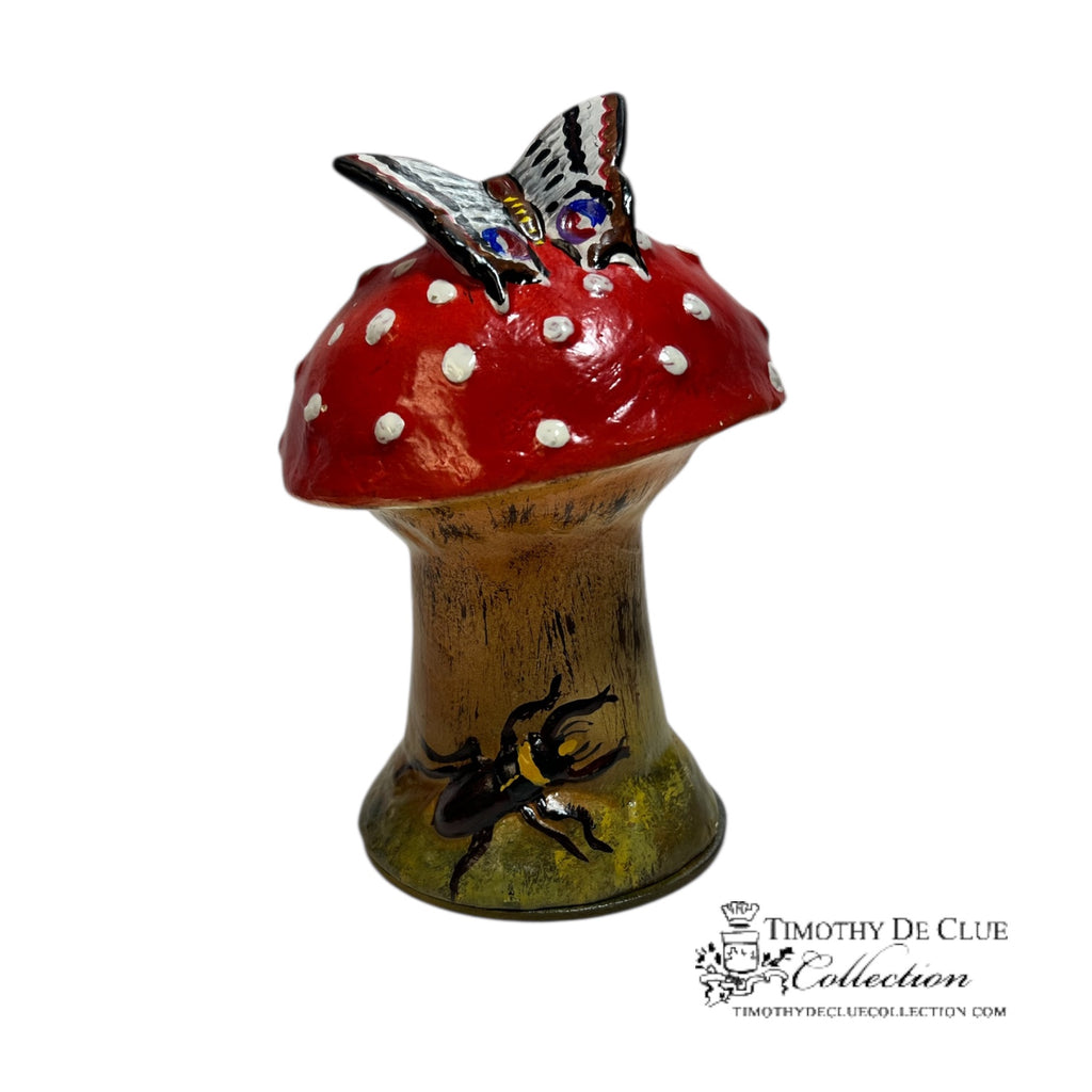 Forest Mushroom Amanita Vintage Mold German Paper Mache Candy Container